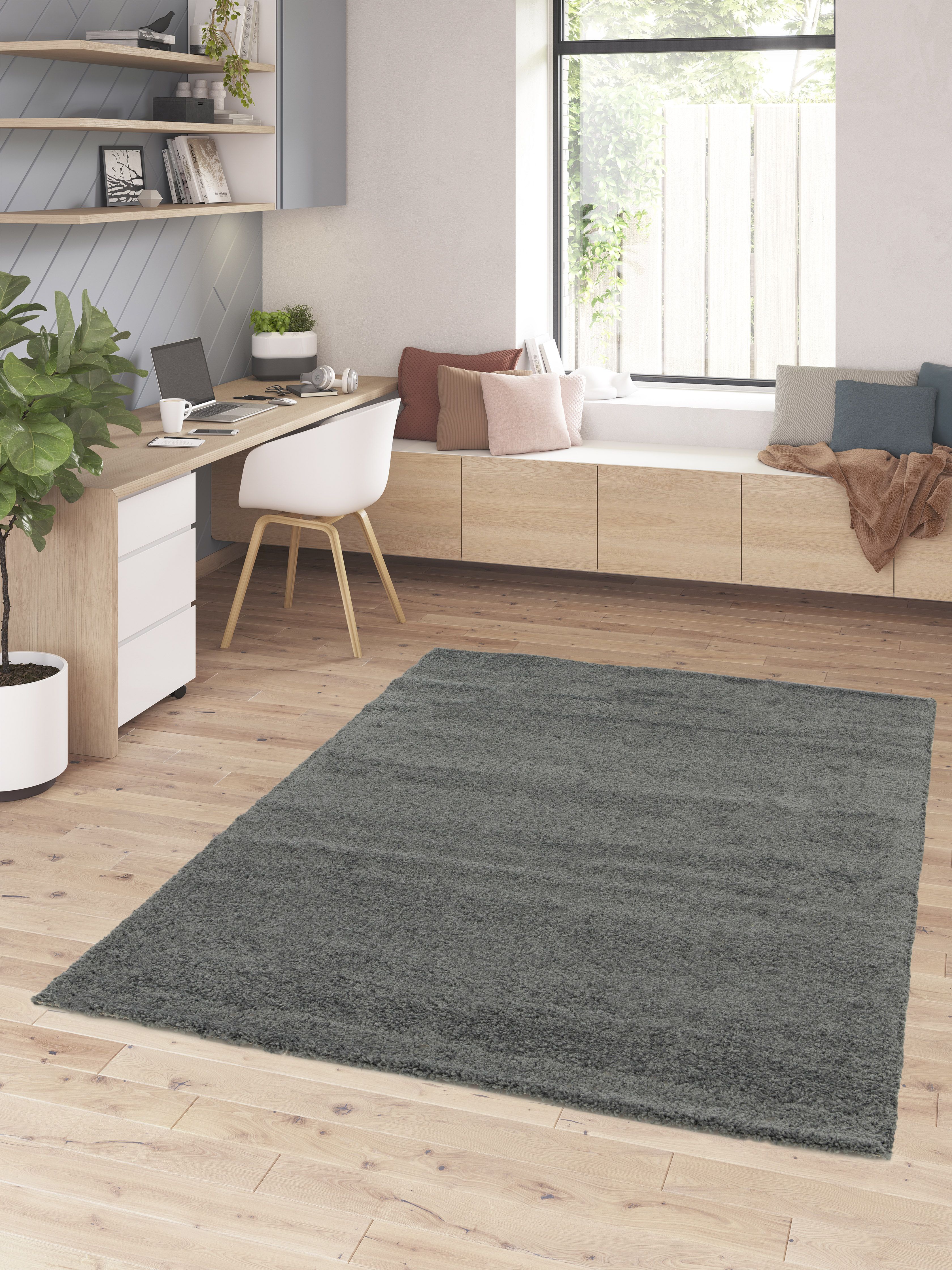 GoodHome Manzo Grey Rug 170cmx120cm