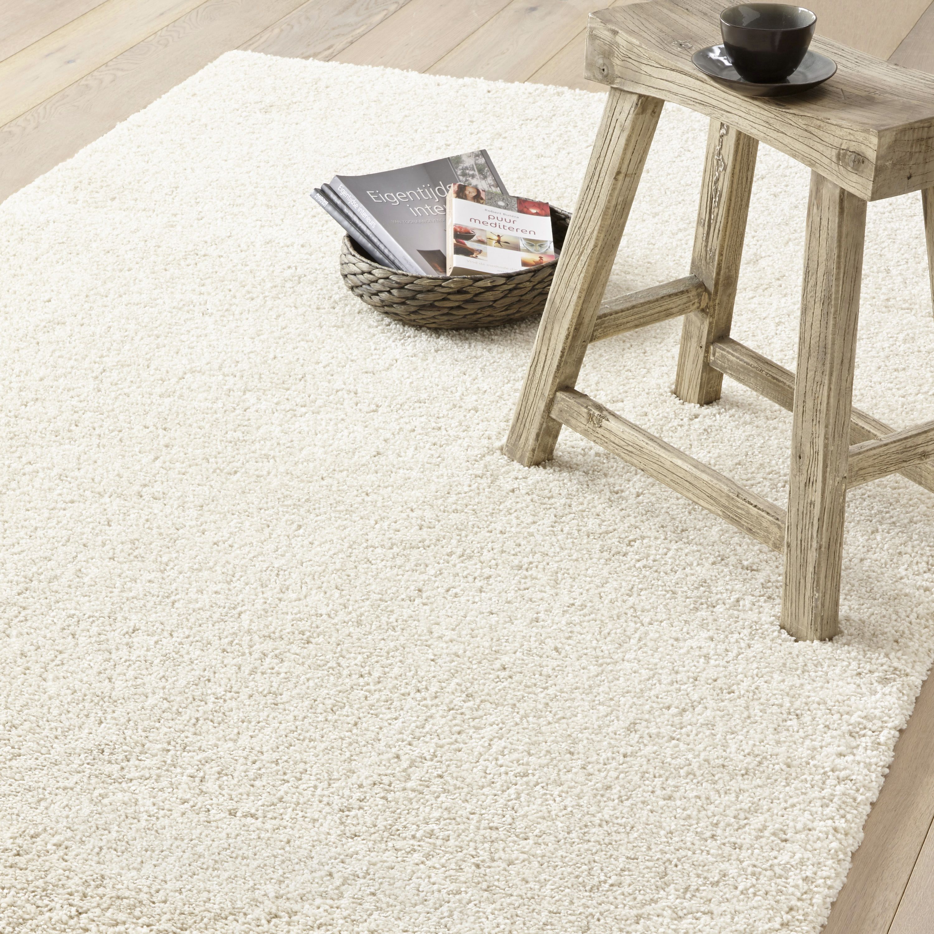 GoodHome Manzo Off white Rug 170cmx120cm