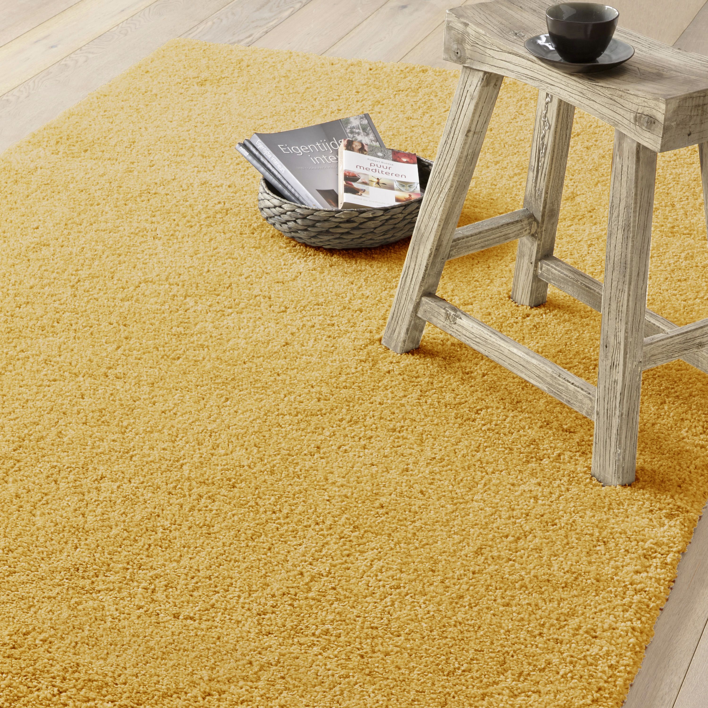 GoodHome Manzo Yellow Rug 170cmx120cm