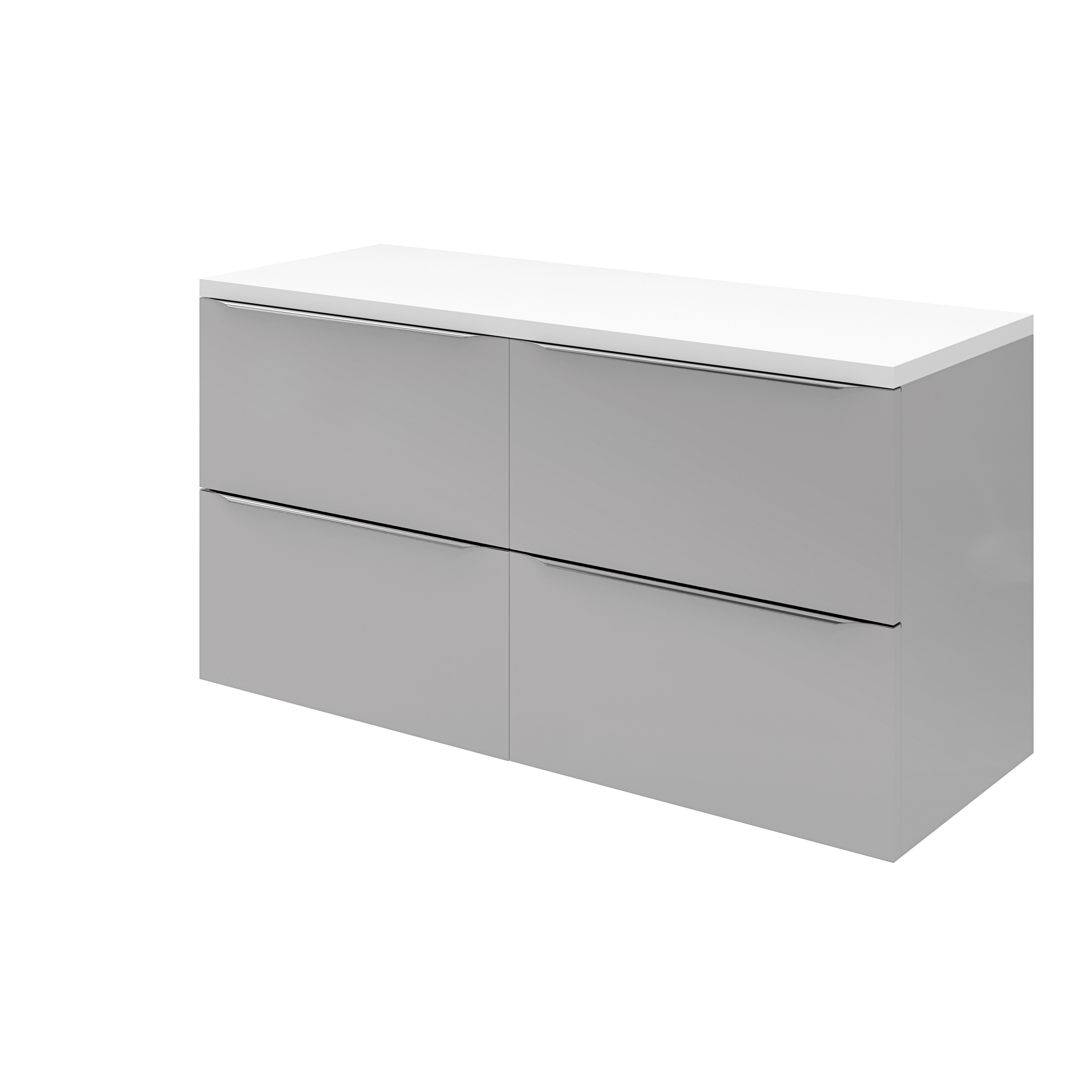 GoodHome Marloes Gloss White Chipboard Bathroom Worktop (T) 2.8cm x (L) 120cm x (W) 45.2cm