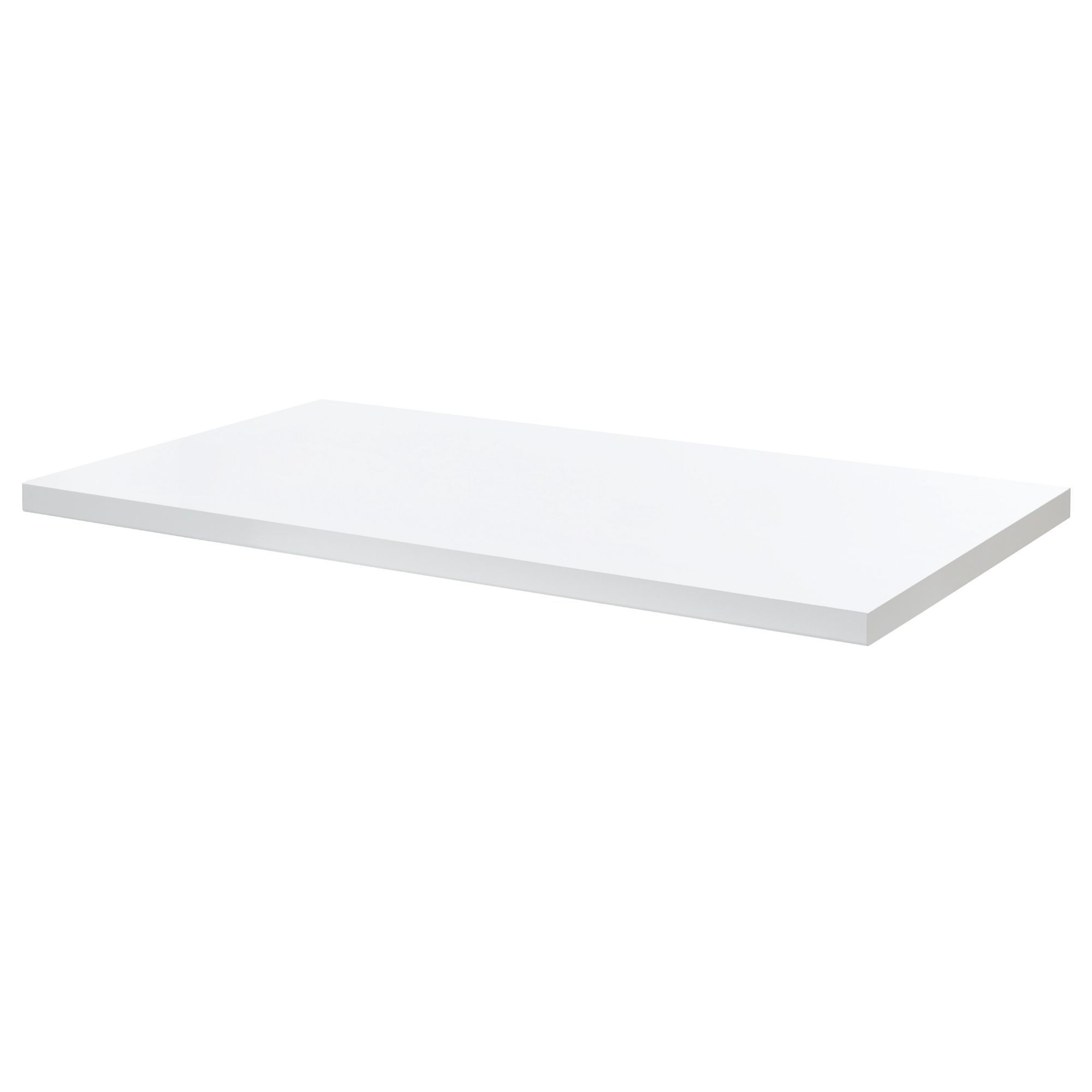 GoodHome Marloes Gloss White Chipboard Bathroom Worktop (T) 2.8cm x (L) 60cm x (W) 60cm