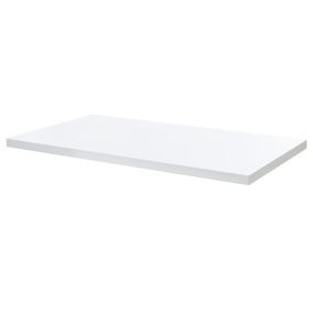 GoodHome Marloes Gloss White Chipboard Bathroom Worktop (T) 2.8cm x (L) 80cm x (W) 80cm