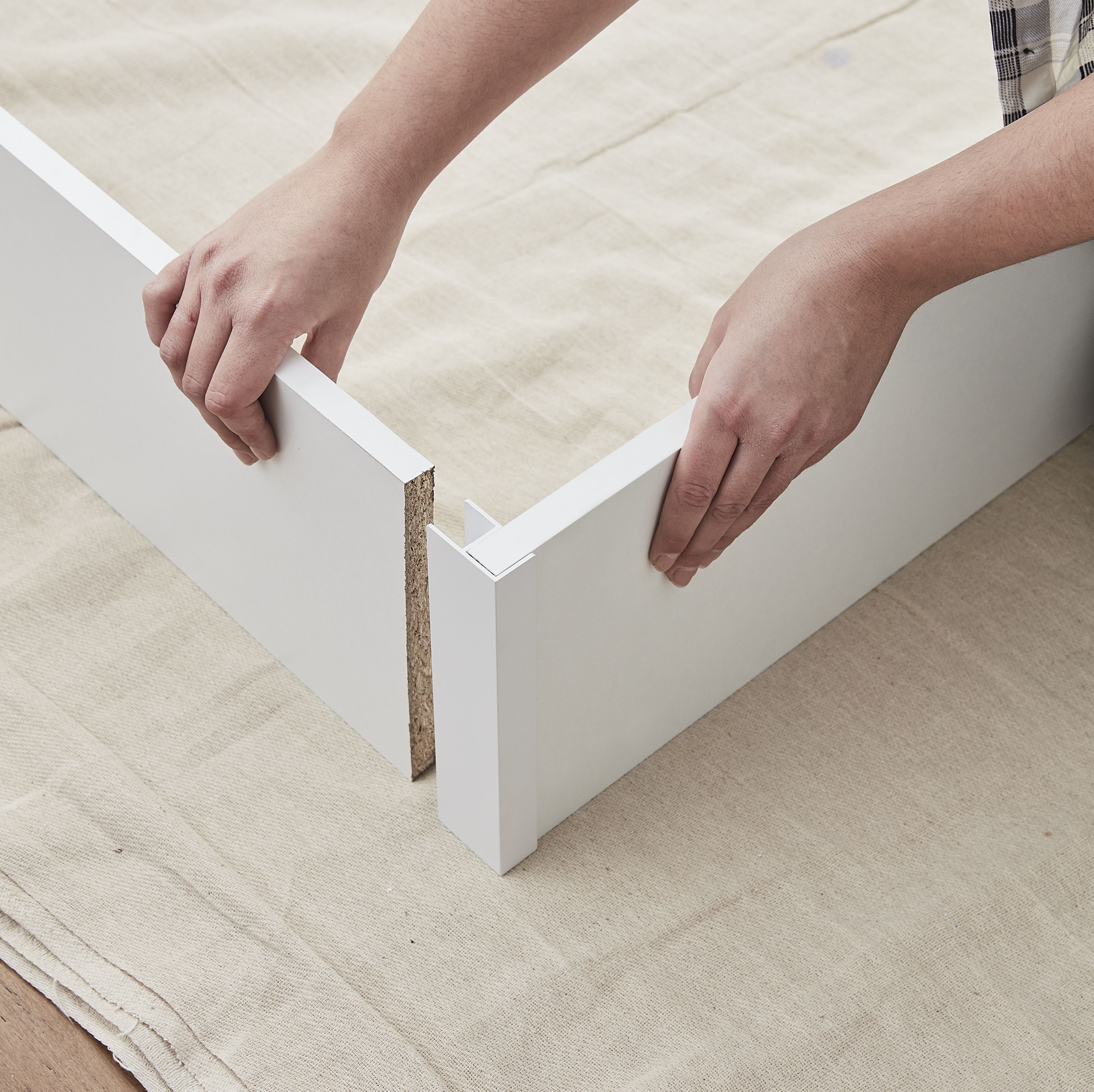 GoodHome Marlow White Screw-in Corner bracket (L)200mm, Pack of 2