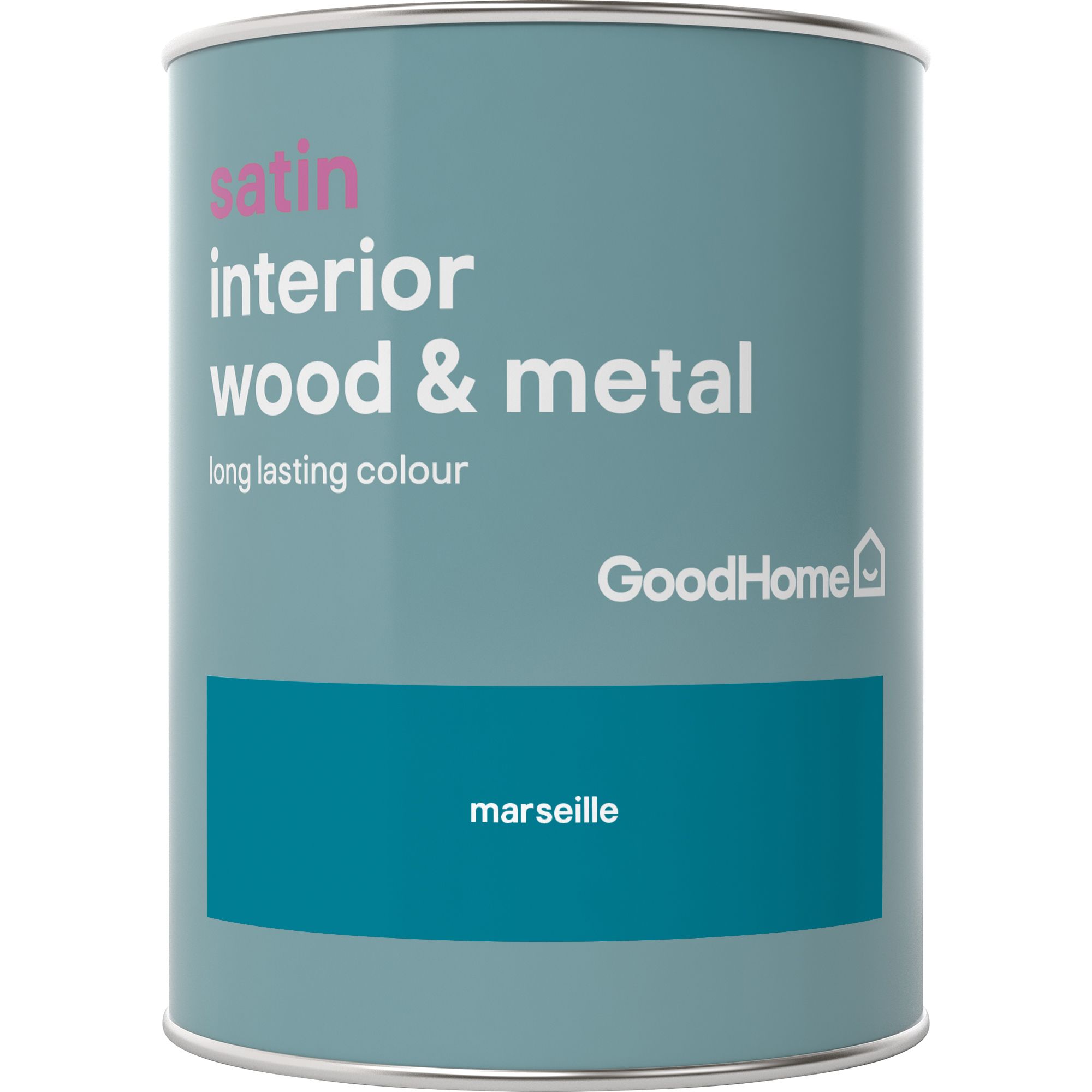 GoodHome Marseille Satin Metal & wood paint, 750ml