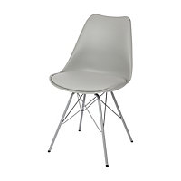 GoodHome Marula Light grey Chair (H)840mm (W)480mm (D)530mm