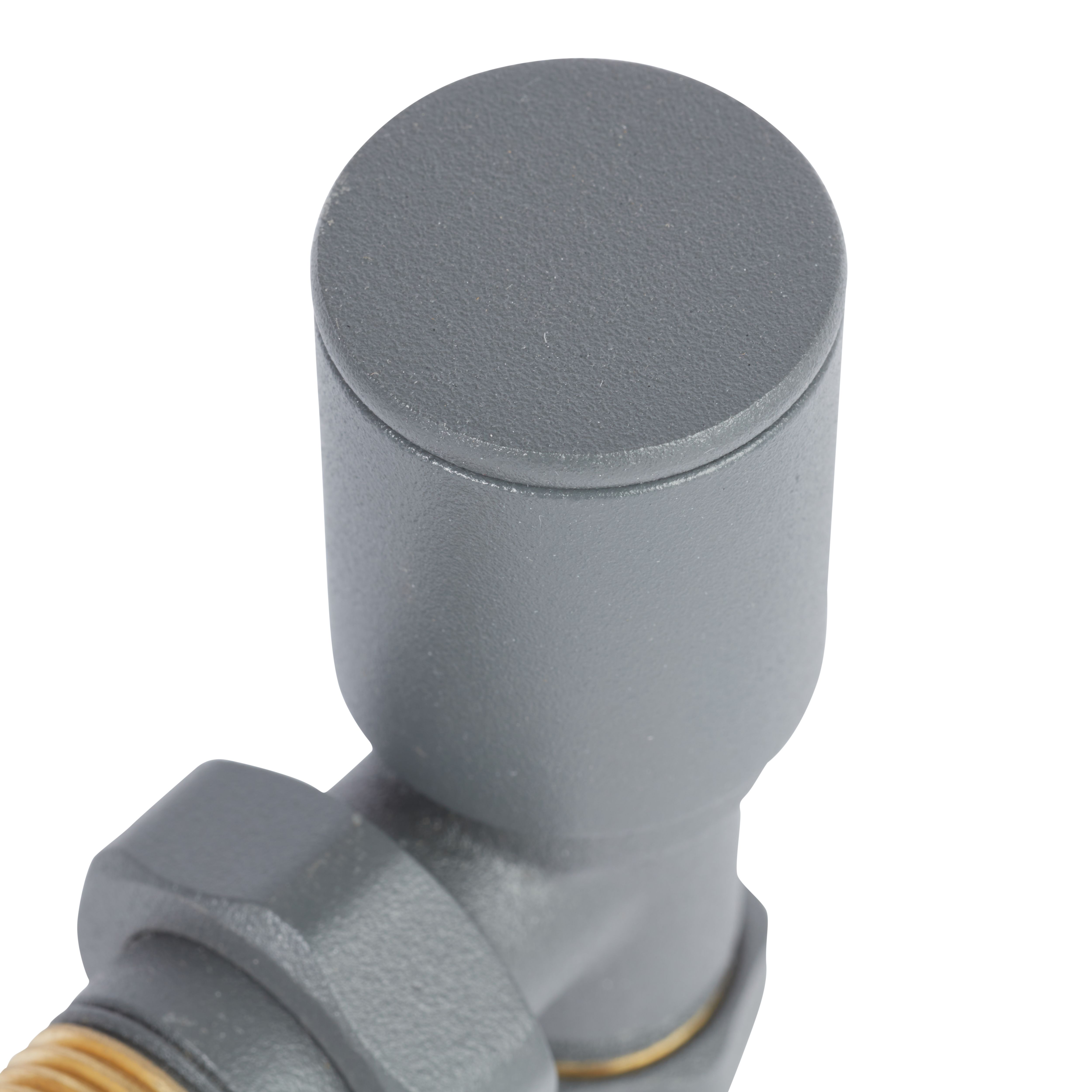 GoodHome Matt anthracite Angled Manual Radiator valve & lockshield x ½" (Dia) 15mm