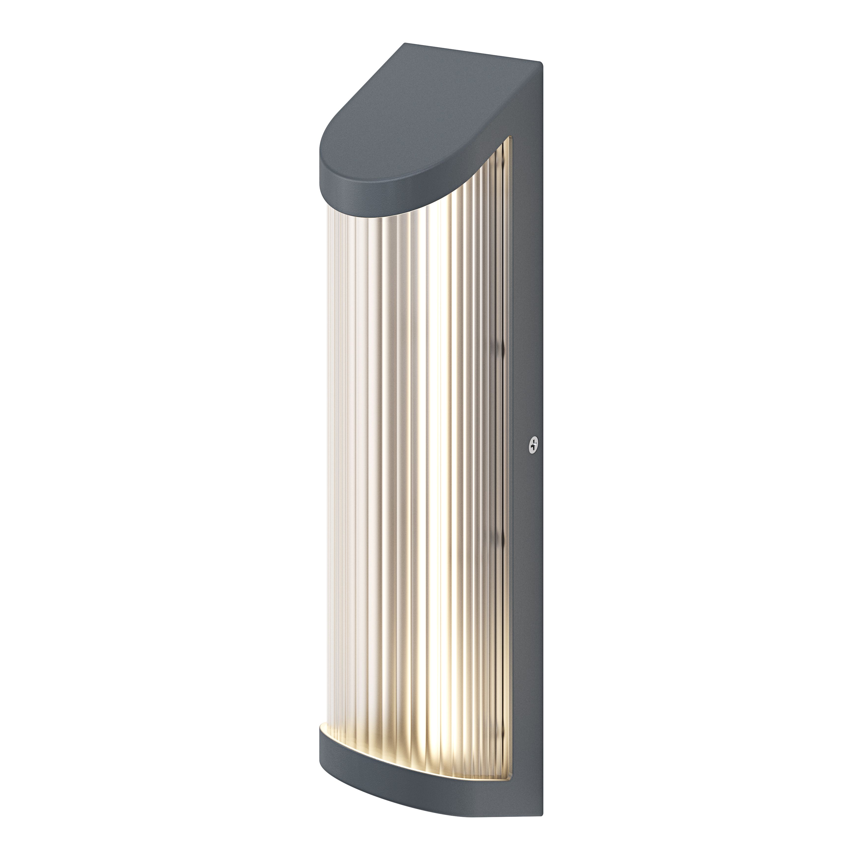 GoodHome Matt Anthracite Mains-powered Integrated LED Outdoor Wall light 520lm