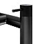 GoodHome Matt Black Deck-mounted Double Bath shower mixer tap with shower kit