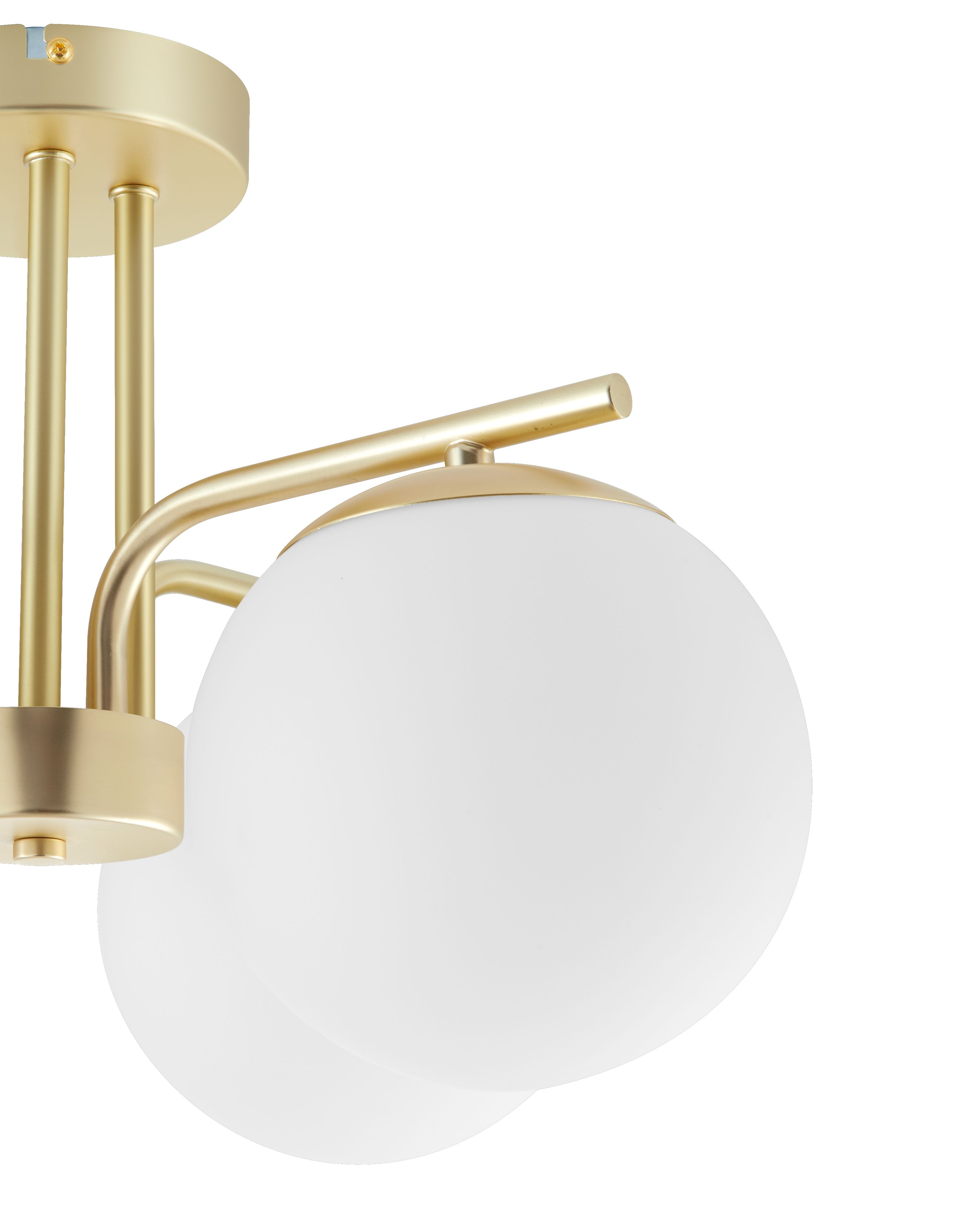 GoodHome Matt Glass & metal Gold effect 4 Lamp LED Ceiling light