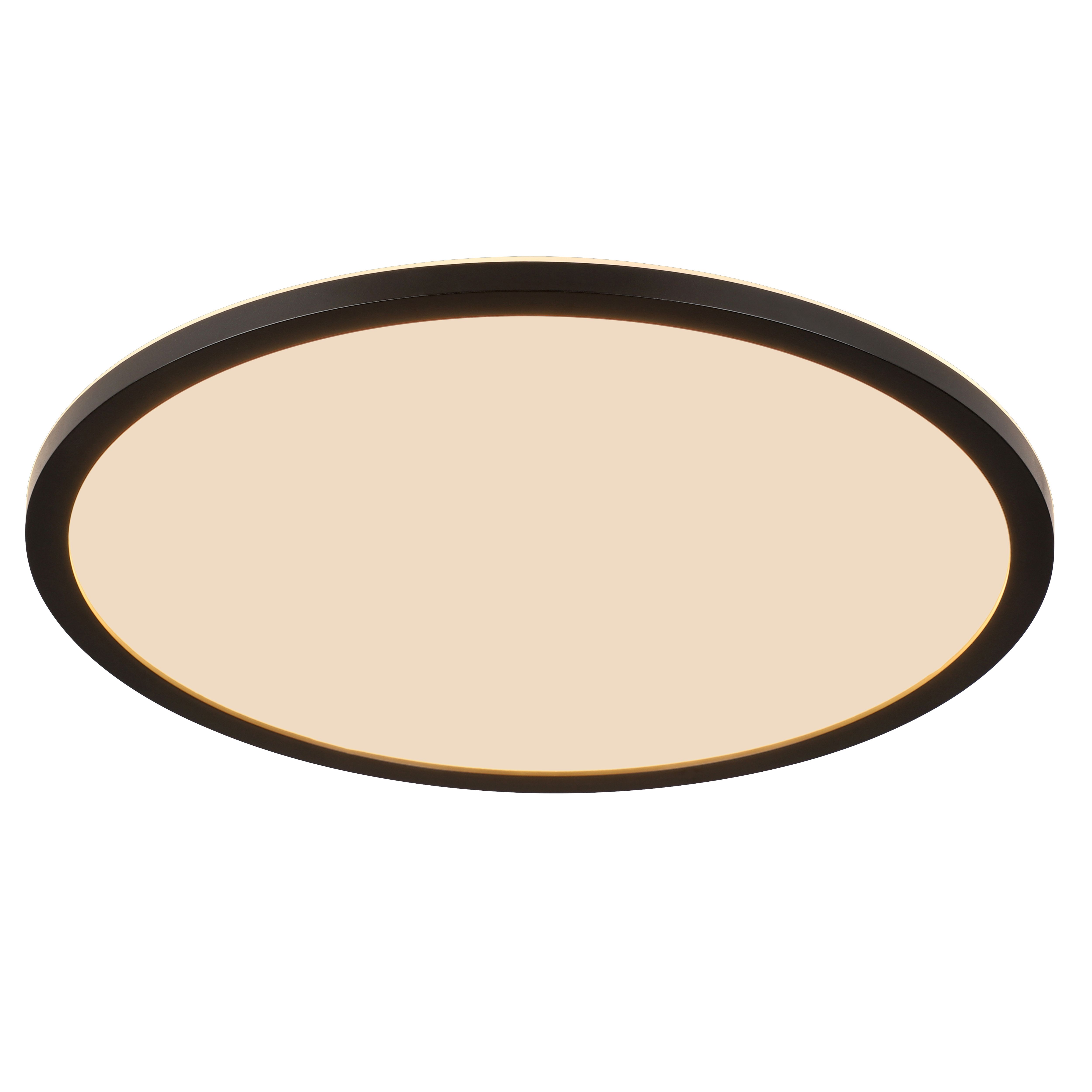 GoodHome Matt Plastic Black LED Ceiling light