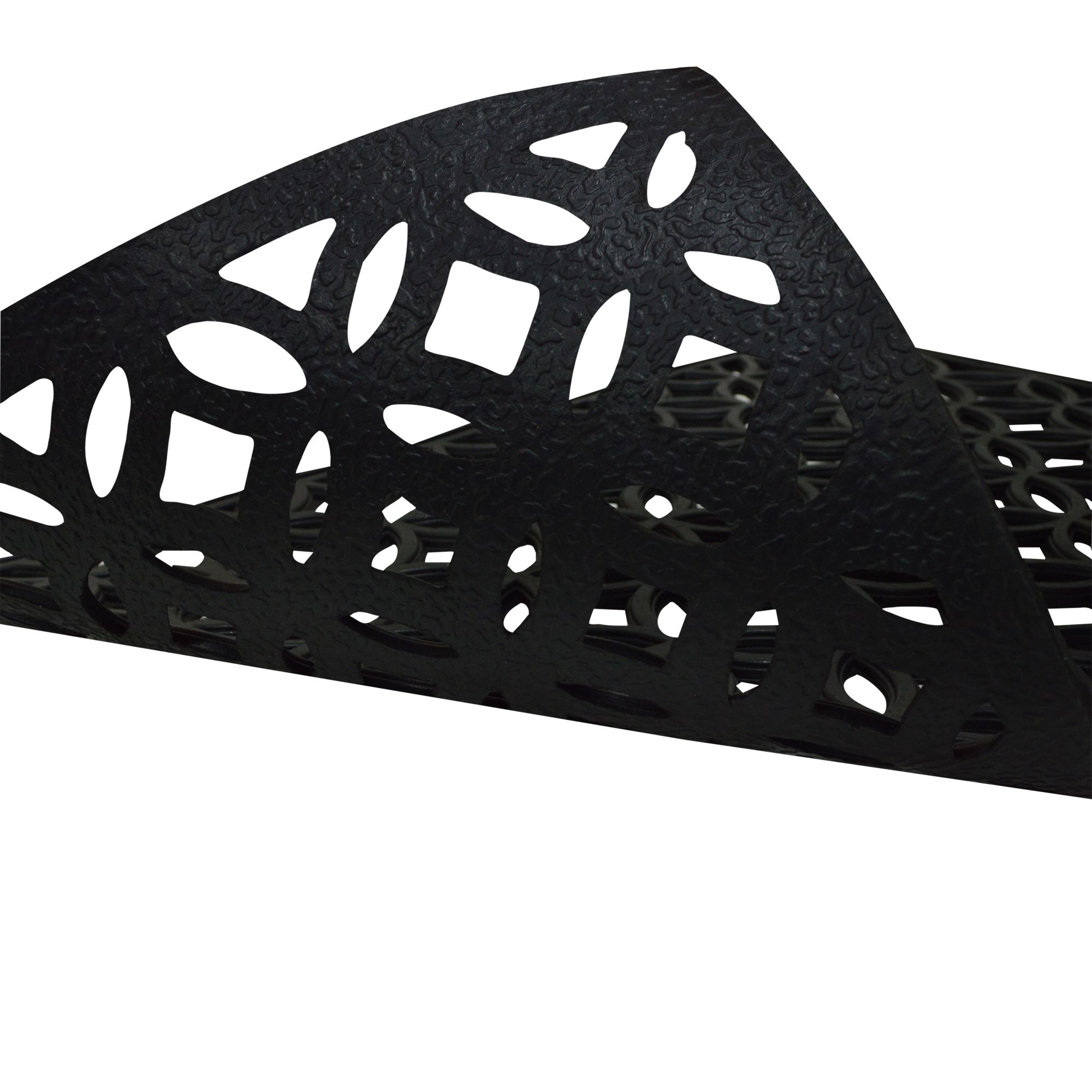 GoodHome Maurice Black Geometric Scraper mat, 40cm x 60cm