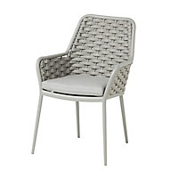 GoodHome Mayotte Grey Metal Dining Chair