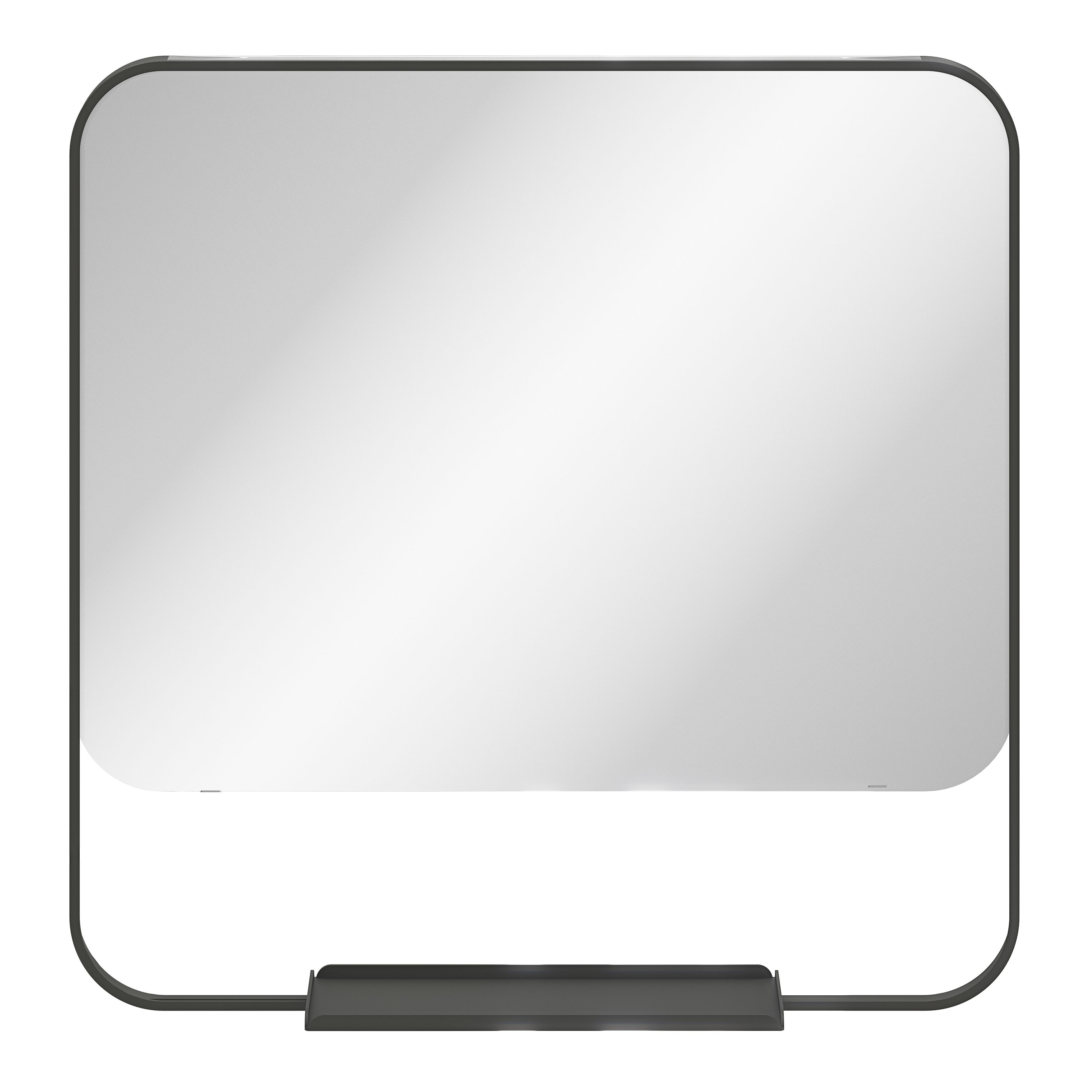 GoodHome Maza Matt Black Square Wall-mounted Bathroom Mirror (H)60.5cm (W)60.5cm