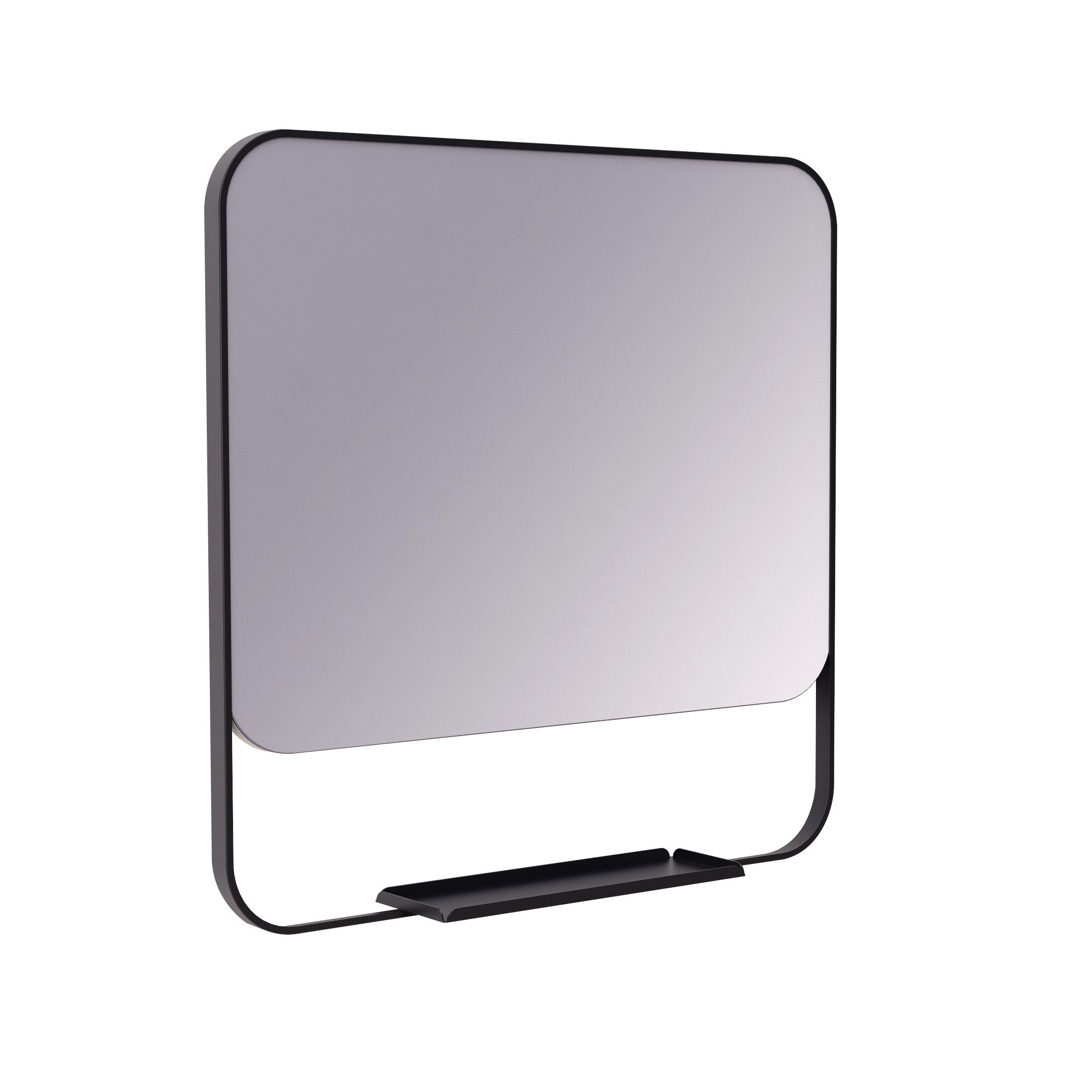 GoodHome Maza Matt Black Square Wall-mounted Bathroom Mirror (H)60.5cm (W)60.5cm