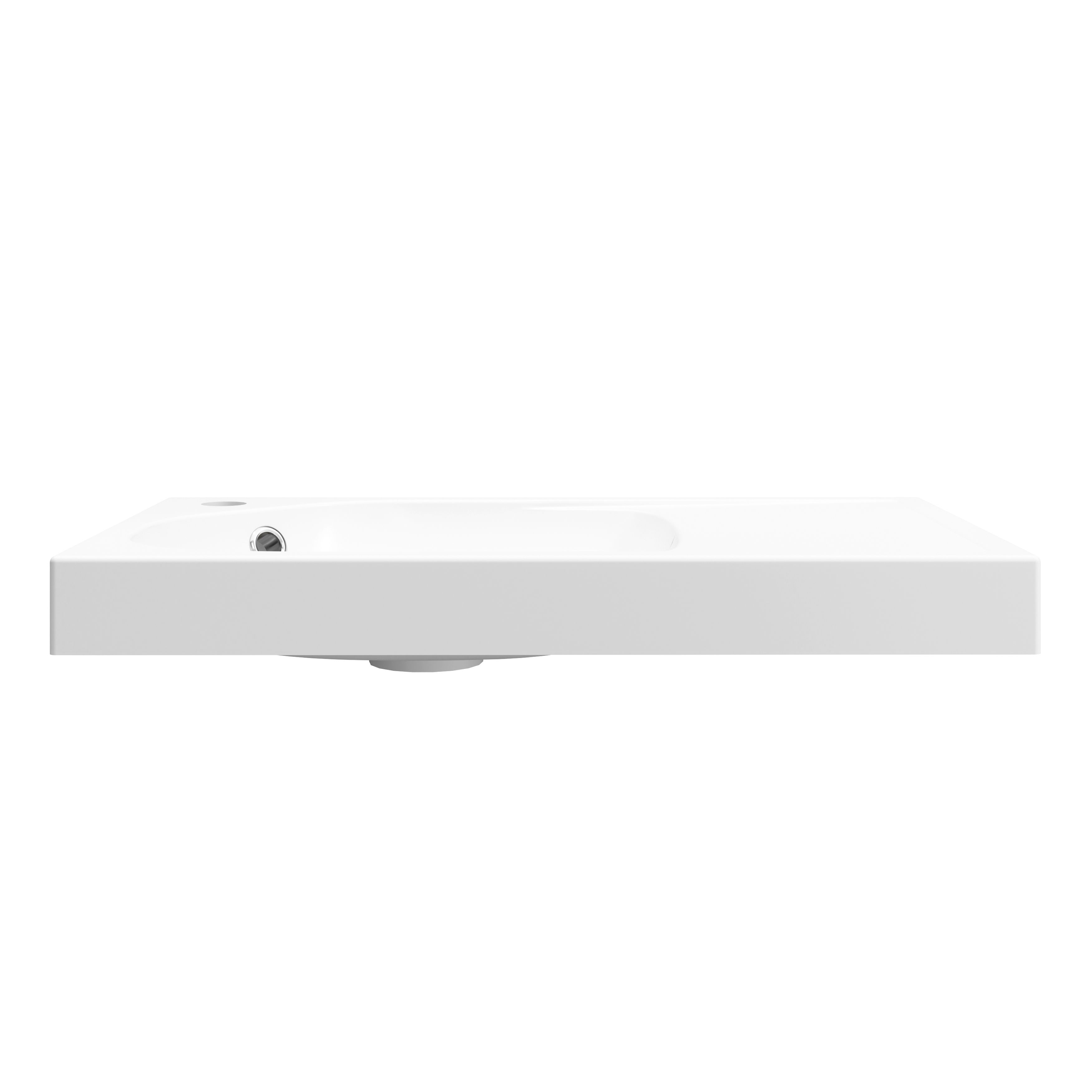 GoodHome Maza Satin White Rectangular Vanity Basin (W)60.4cm