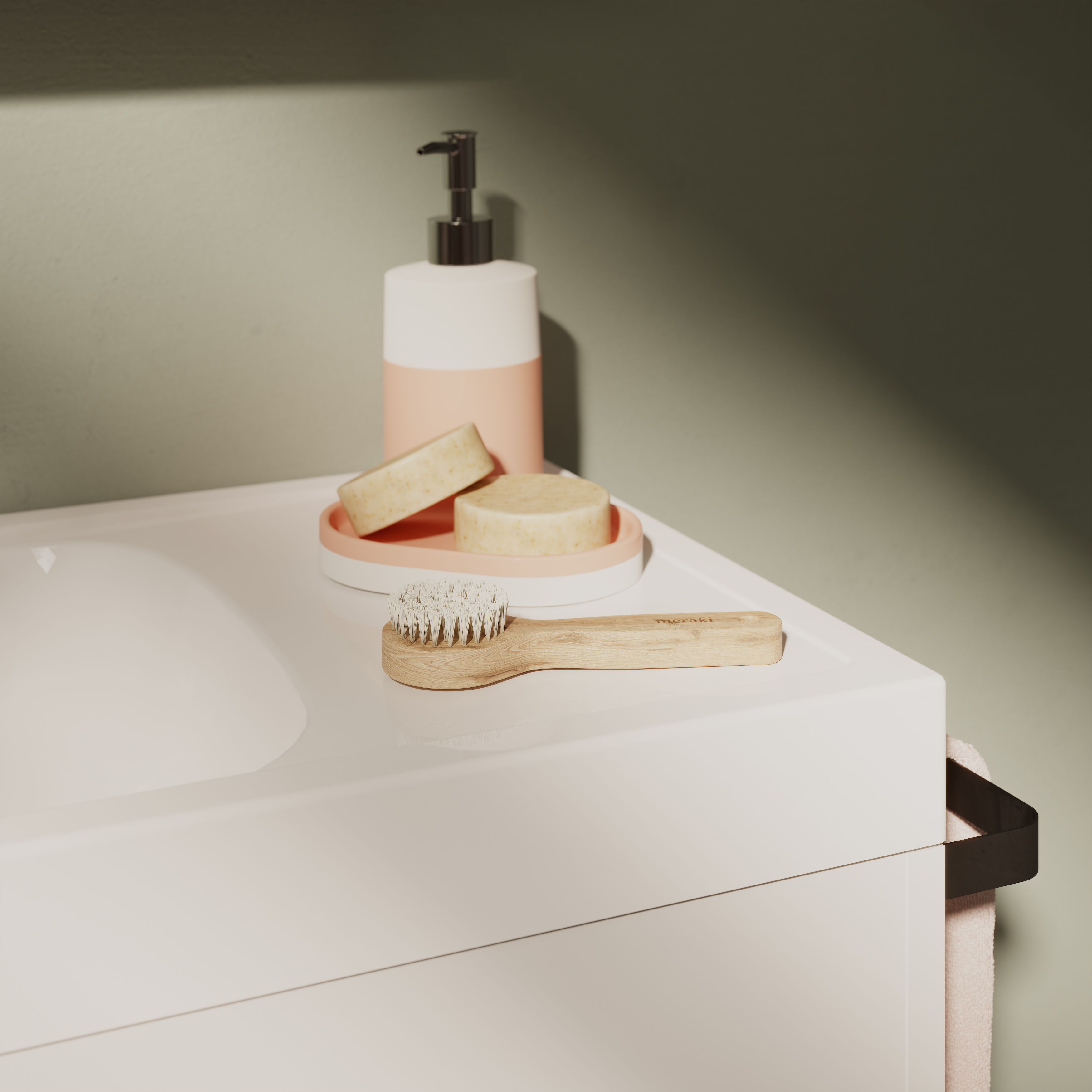 GoodHome Maza Satin White Rectangular Vanity Basin (W)60.4cm
