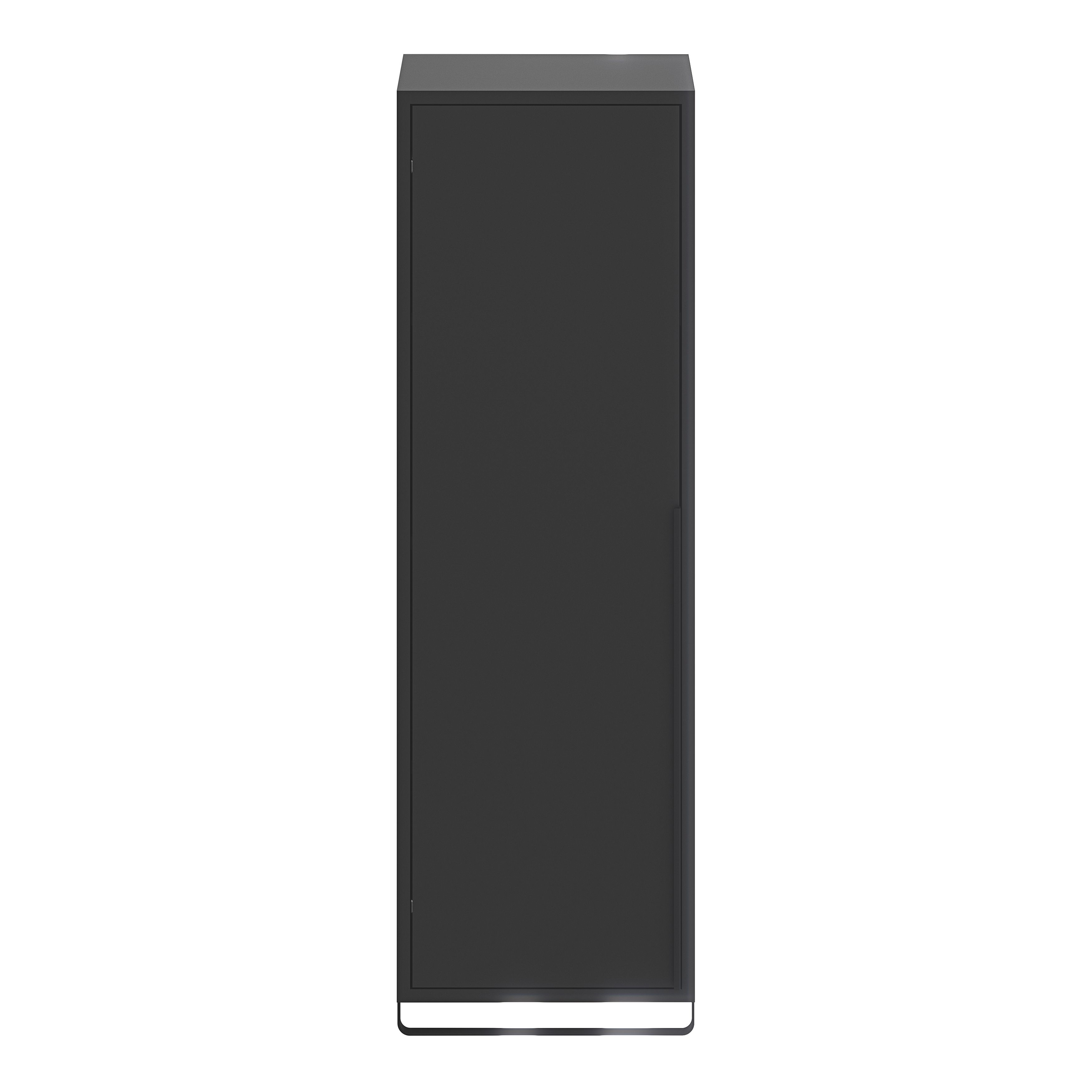 GoodHome Maza Slimline Matt Black Single Bathroom Column cabinet (H)115cm (W)36cm