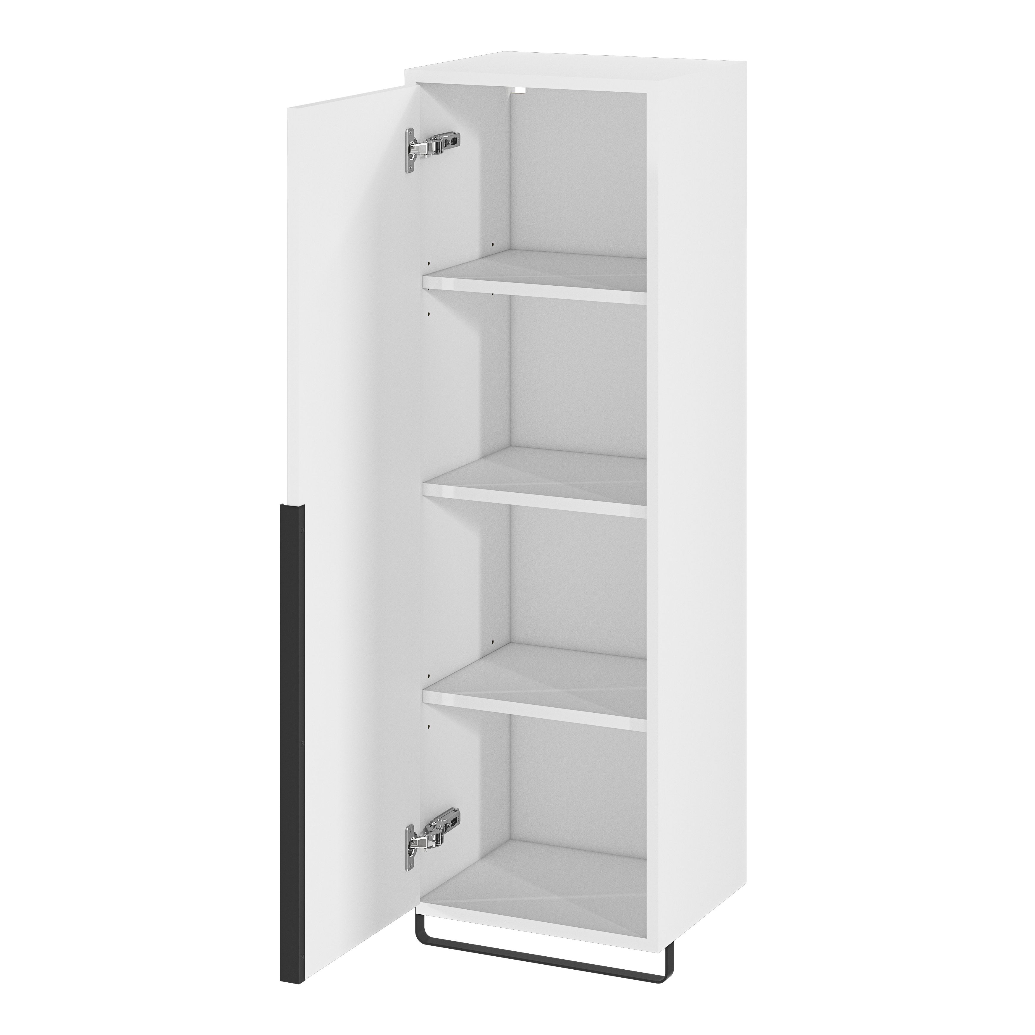 GoodHome Maza Slimline Matt White Single Bathroom Column cabinet (H)115cm (W)36cm