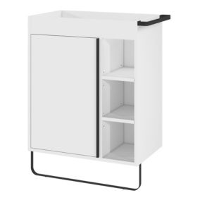 GoodHome Maza Standard Matt White Single Wall-mounted Bathroom Cabinet (H)82cm (W)60cm