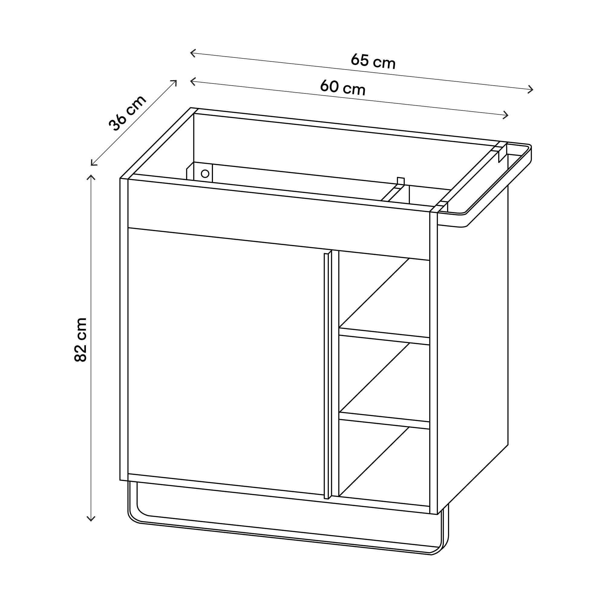GoodHome Maza Standard Matt White Single Wall-mounted Bathroom Cabinet (H)82cm (W)60cm