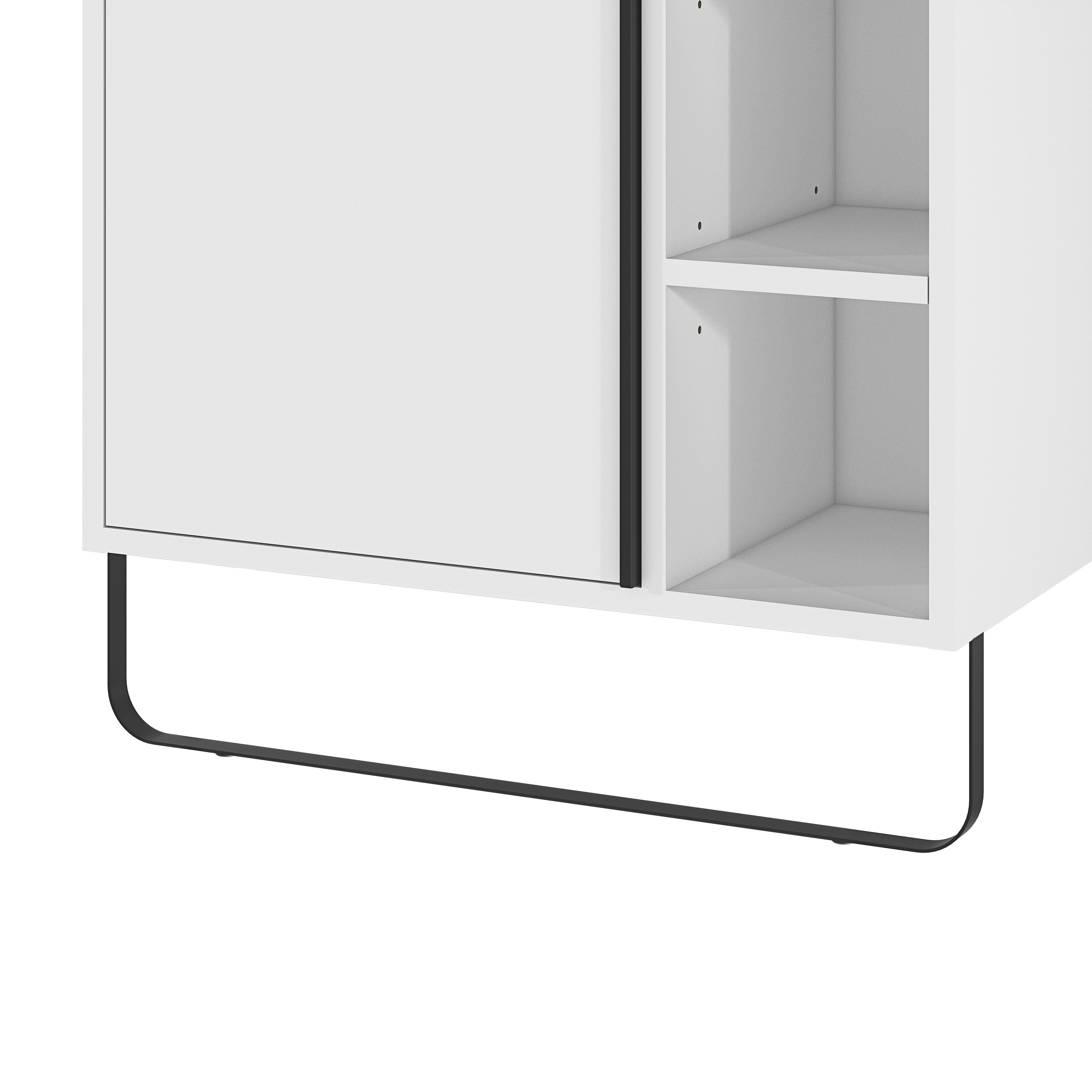 GoodHome Maza Standard Matt White Single Wall-mounted Bathroom Cabinet (H)82cm (W)60cm