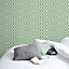 GoodHome Medunim Green Geometric Fabric effect Textured Wallpaper