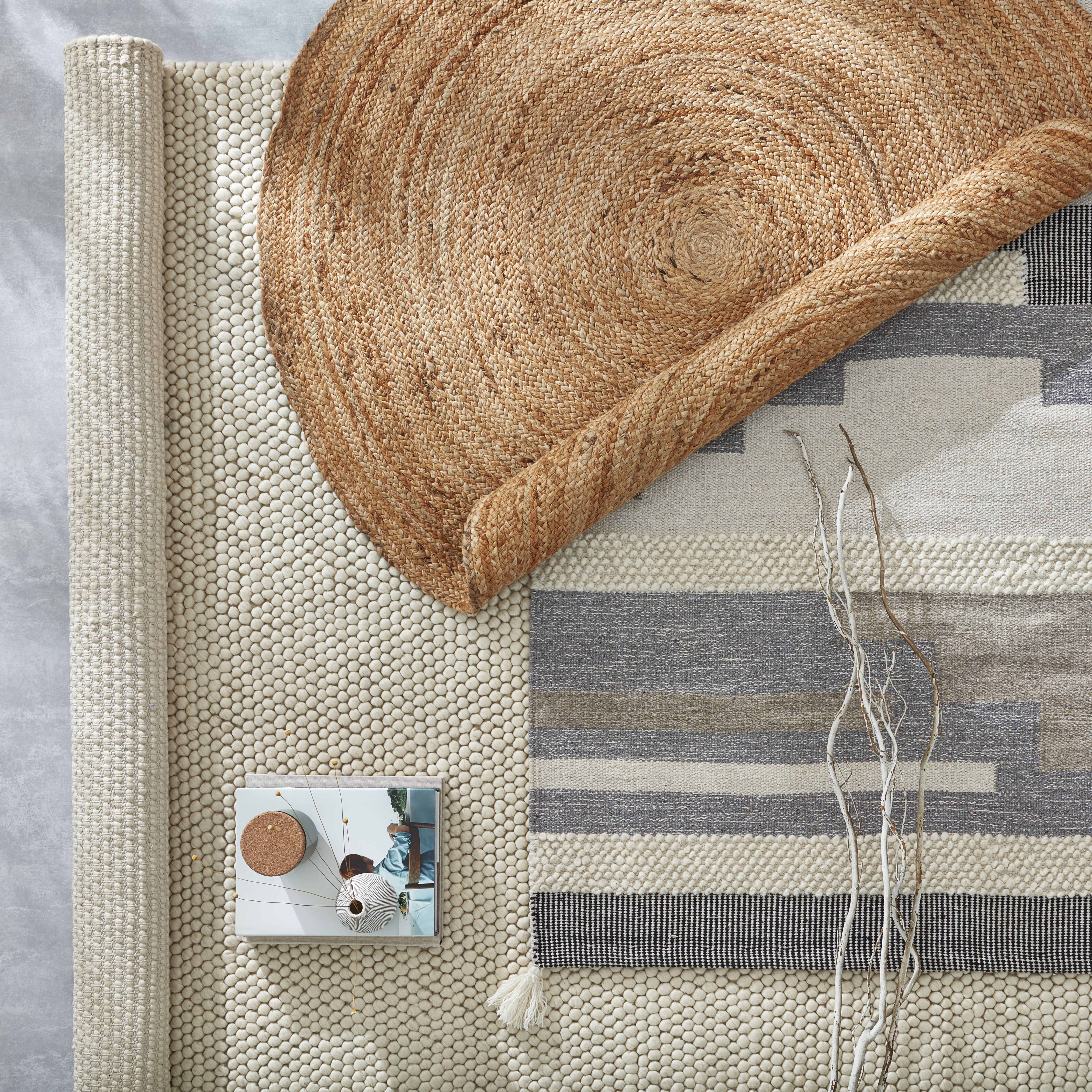 GoodHome Melua Natural Reversible Rug 130cmx130cm