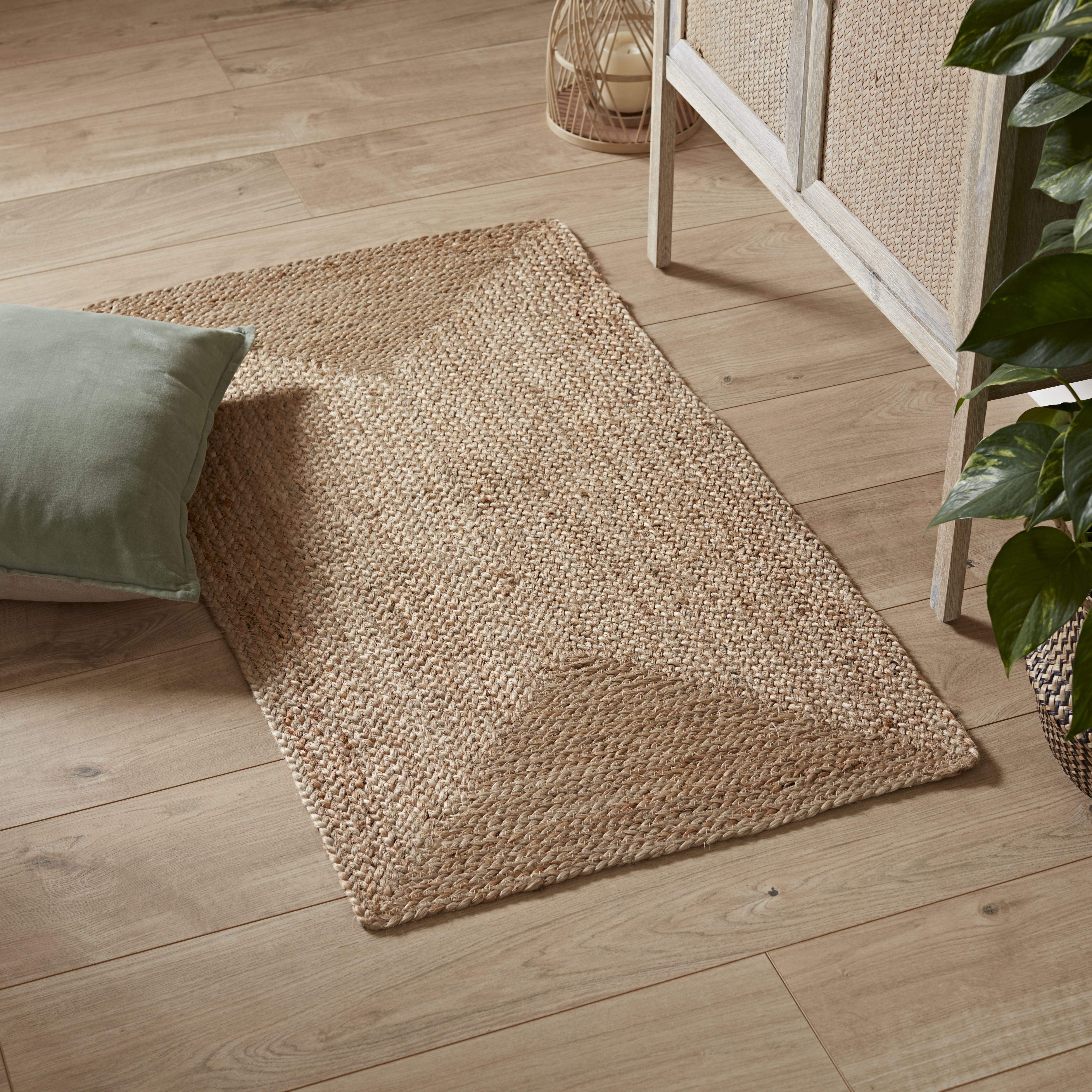 GoodHome Melua Natural Reversible Small Rug, (L)110cm x (W)60cm