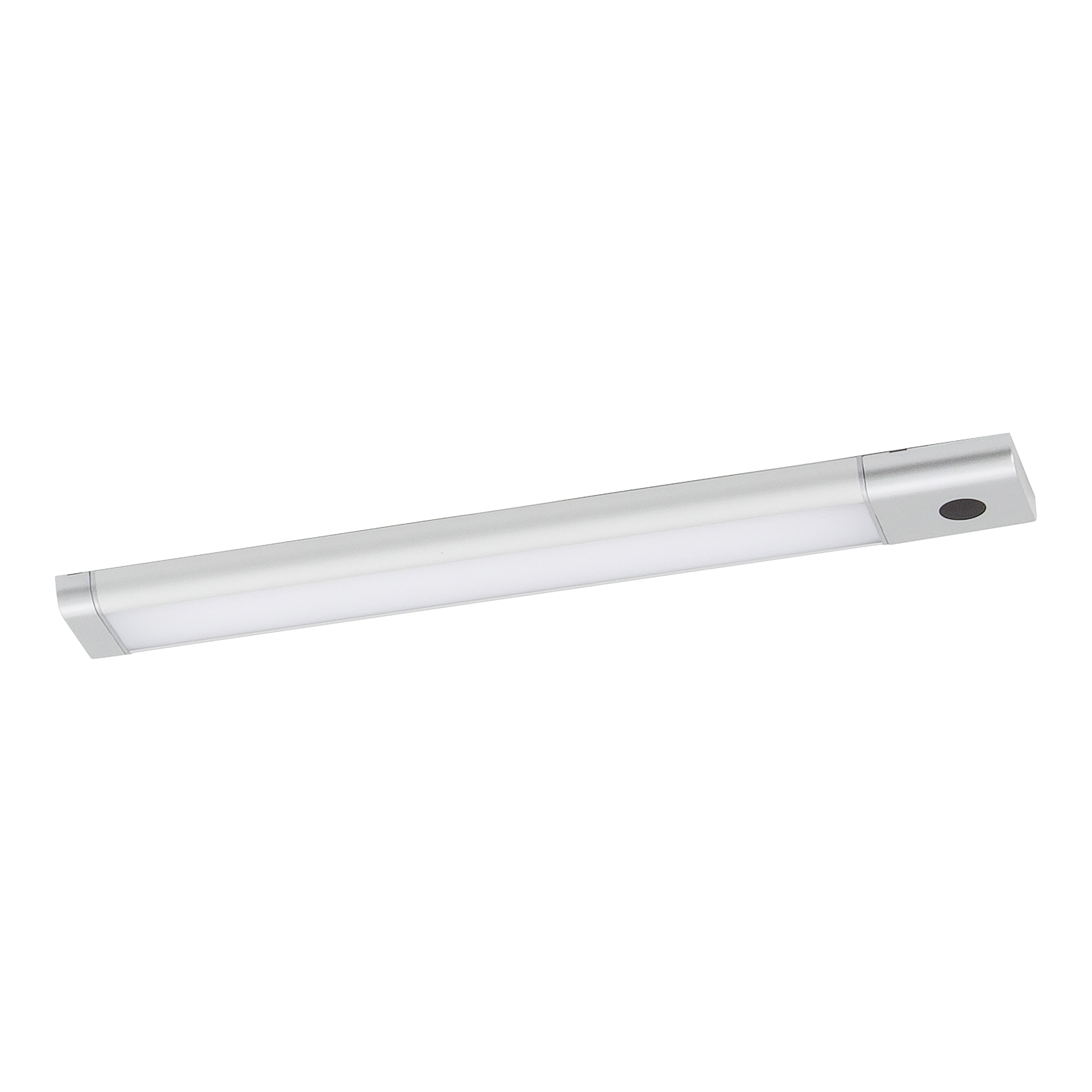 GoodHome Menezes White Silver effect Mains-powered LED Neutral white Under cabinet light IP20 (L)285mm (W)42mm