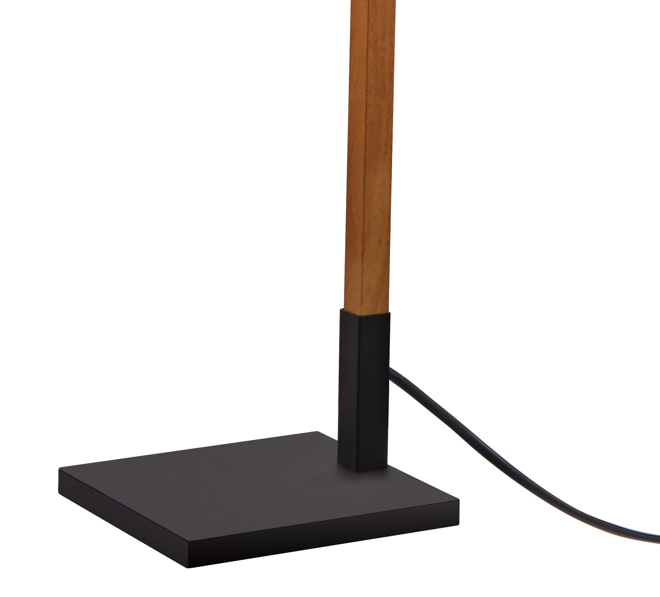 GoodHome Menonry Matt Black Wood effect Floor light
