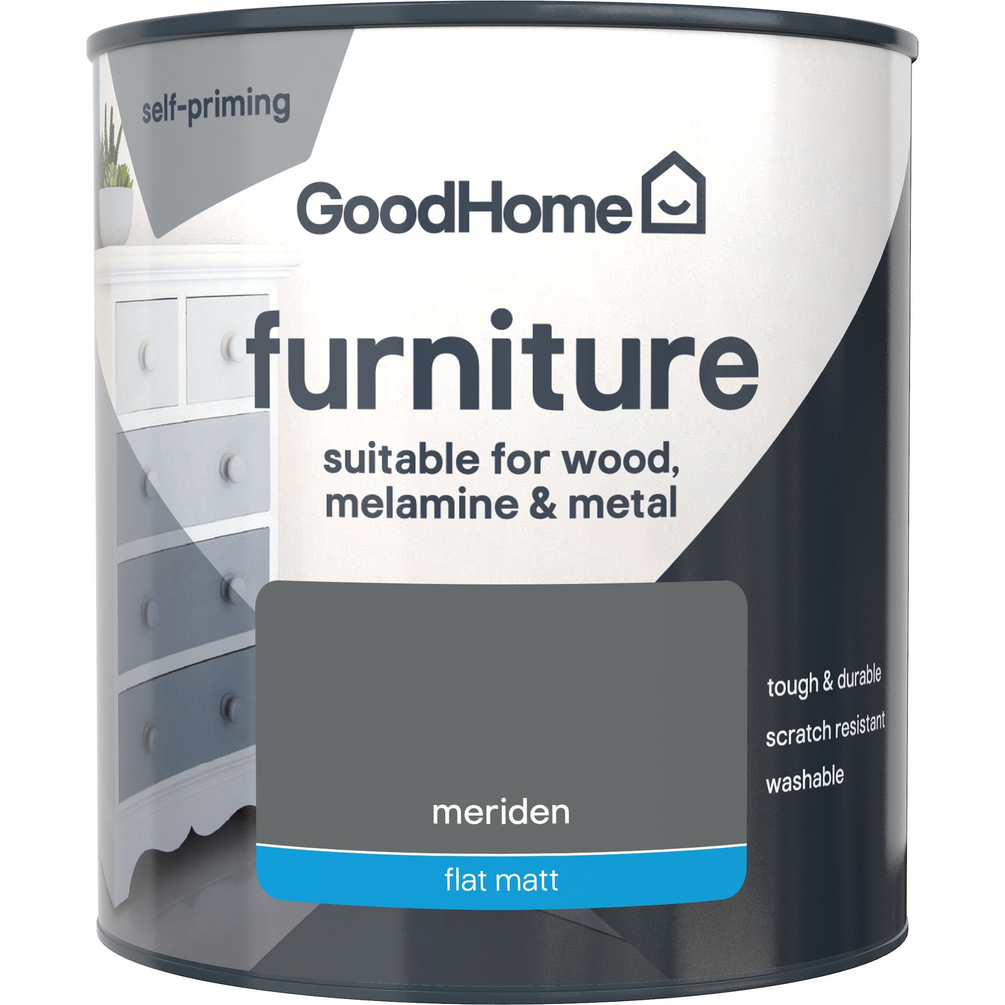 GoodHome Meriden Flat matt Furniture paint, 500ml