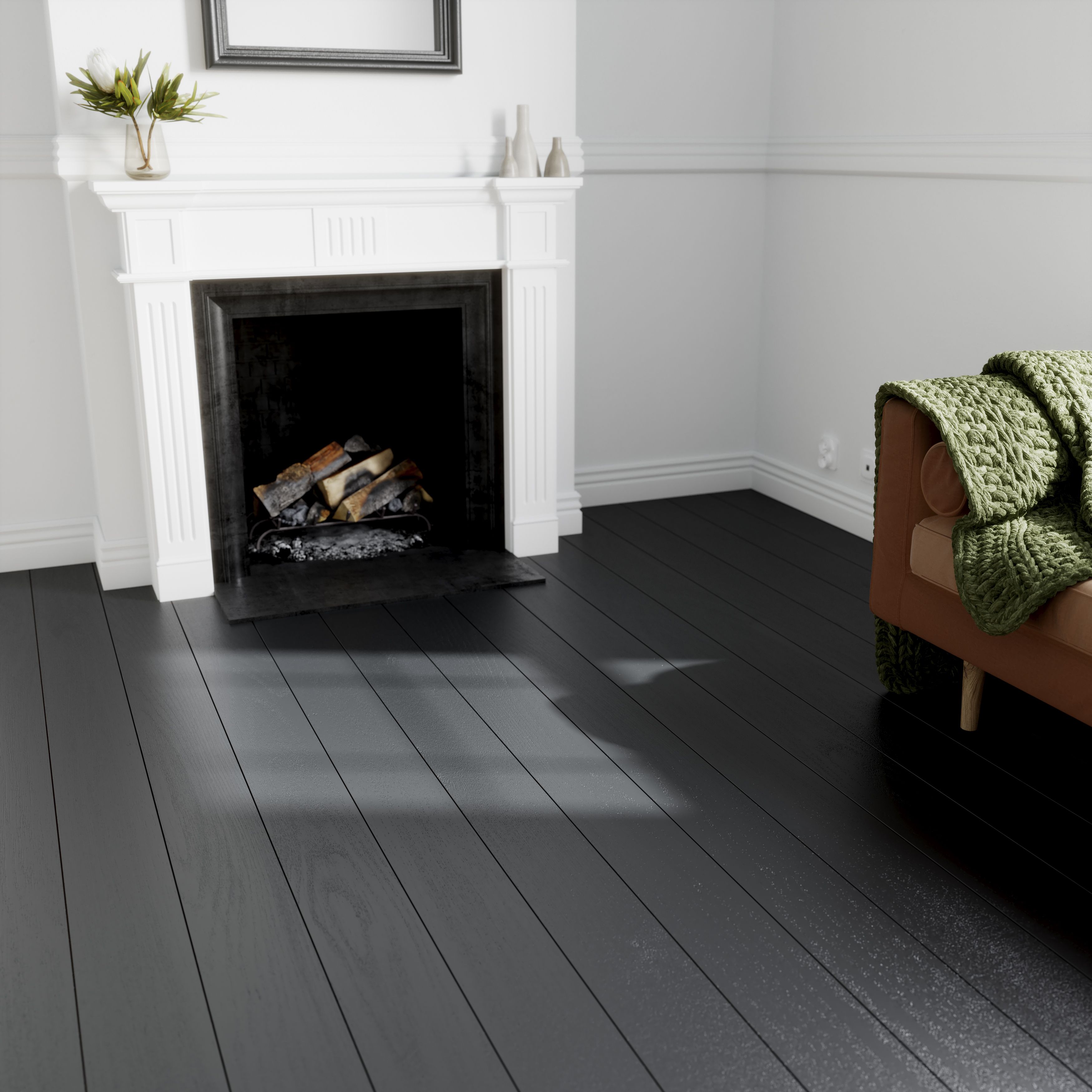 GoodHome Mid Grey Satin Floor Wood varnish, 2.5L