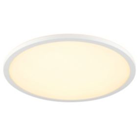 GoodHome Miklos Round Matt Plastic White Ceiling light
