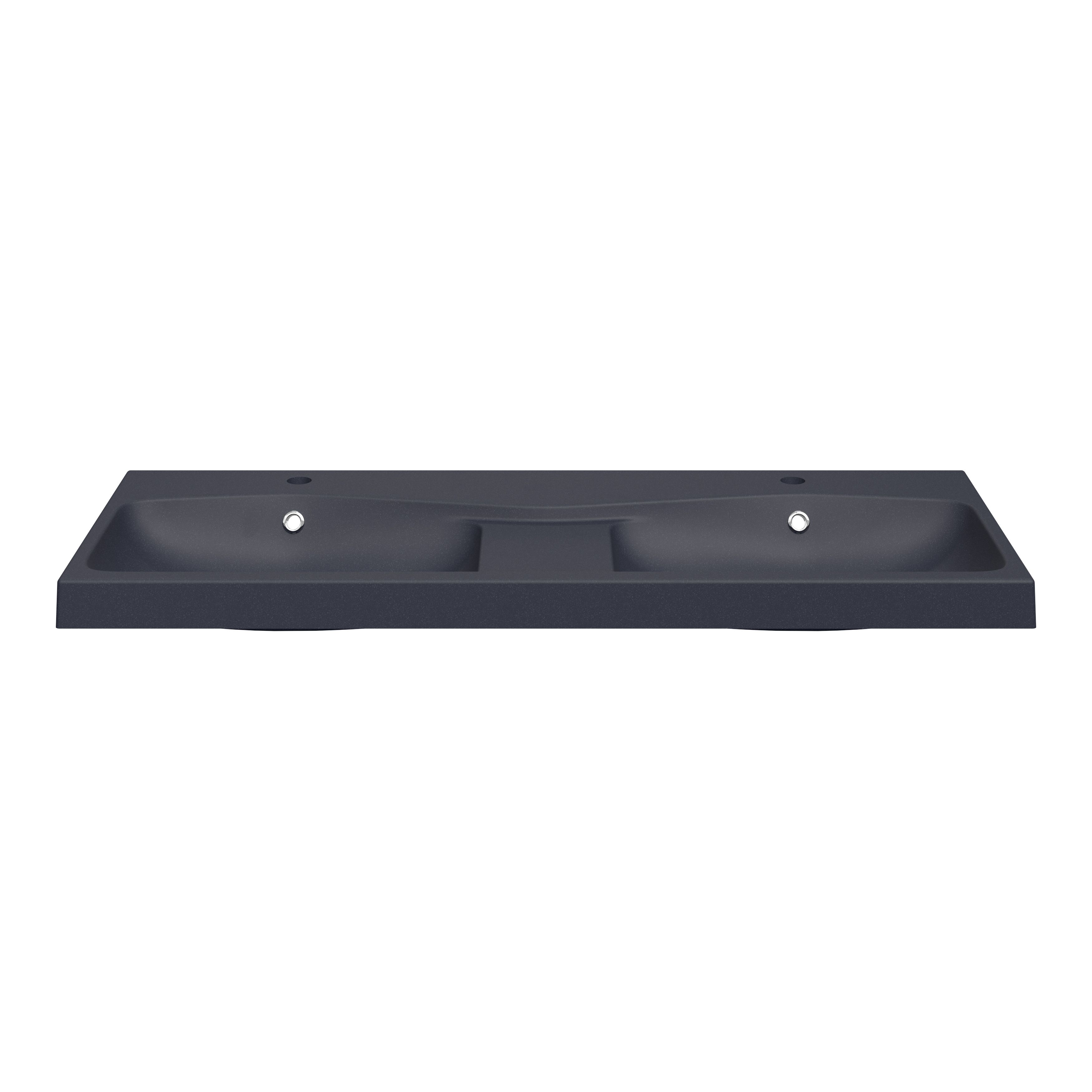 GoodHome Mila Black Rectangular Vanity Basin (W)120.4cm