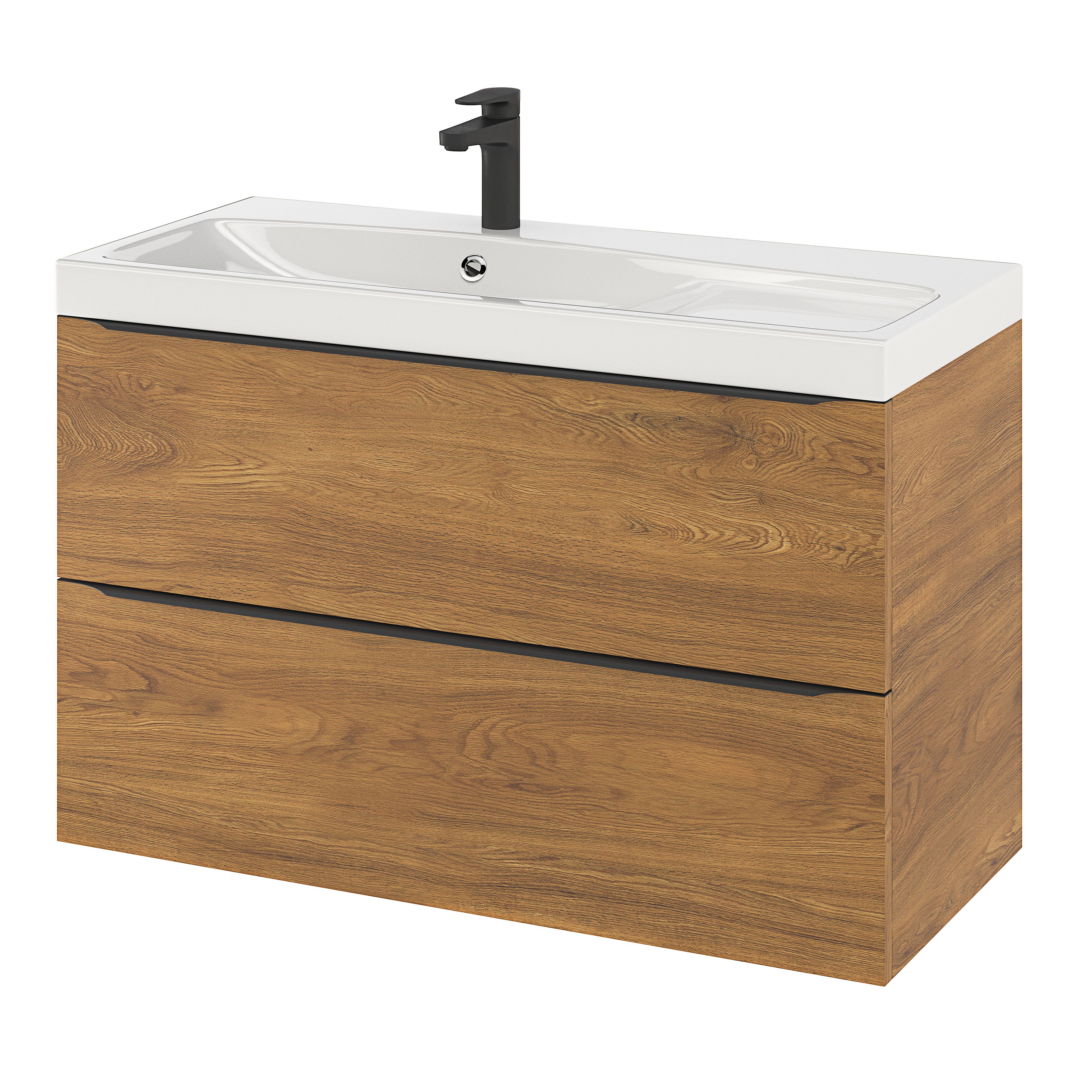 GoodHome Mila White Counter top Basin (W)100.4cm
