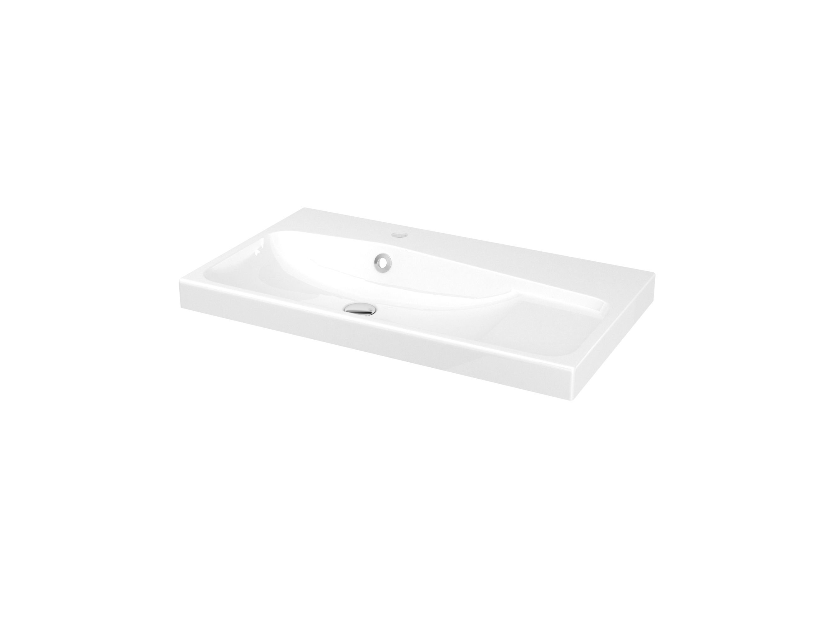 GoodHome Mila White Rectangular Counter top Basin (W)80cm | Tradepoint 