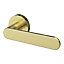 GoodHome Minzh Brushed Brass effect Round Latch Door handle (L)120mm, Pair of 2
