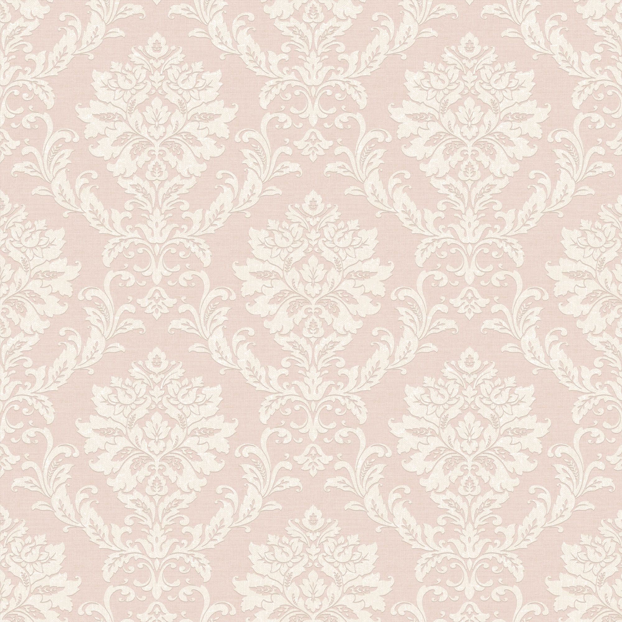 GoodHome Mire Peach Damask Woven effect Textured Wallpaper Sample
