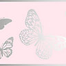 GoodHome Mitis Soft pink Butterfly Vinyl effect Textured Border