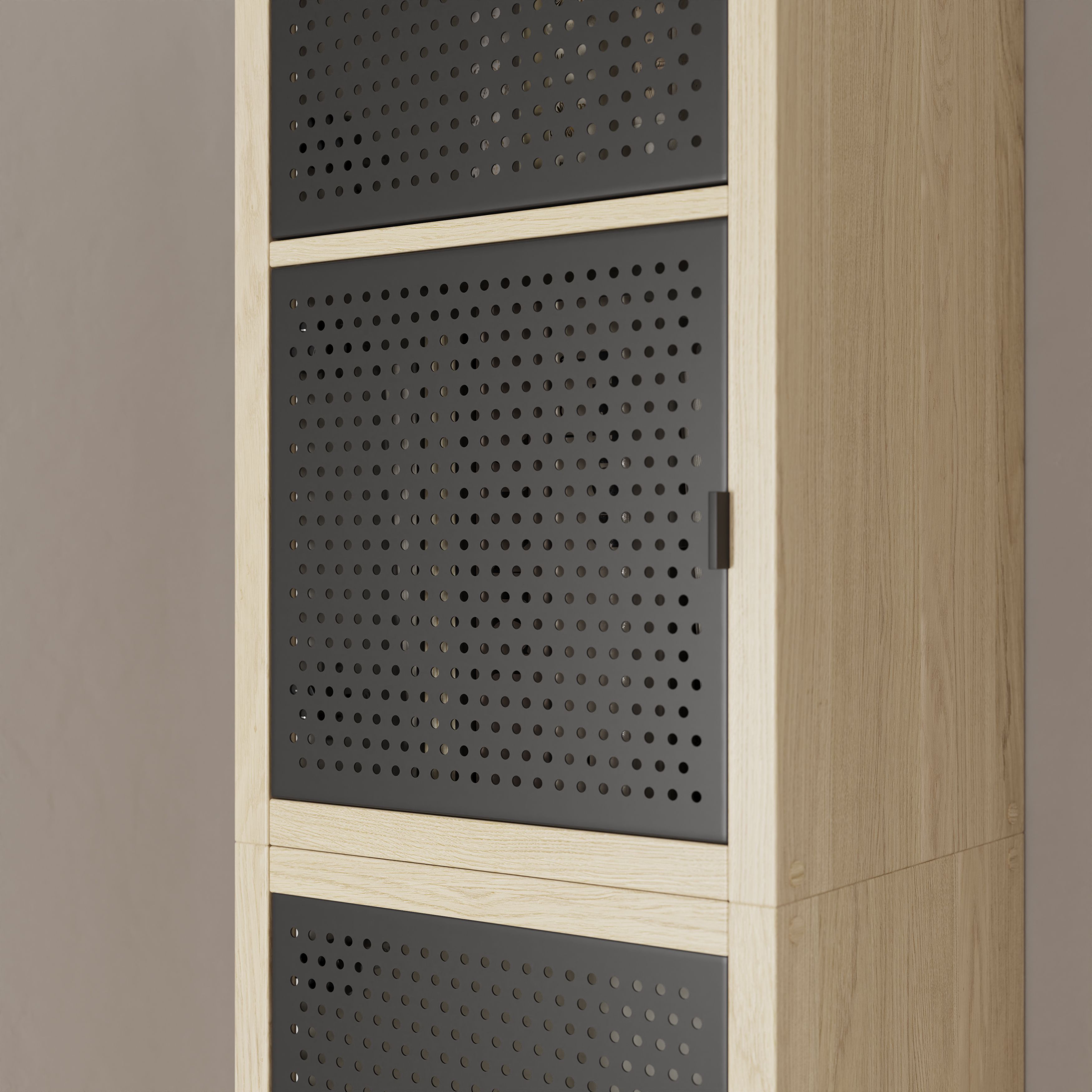 GoodHome Mixxit Black Metal Modular Cabinet door (H)326mm (W)326mm