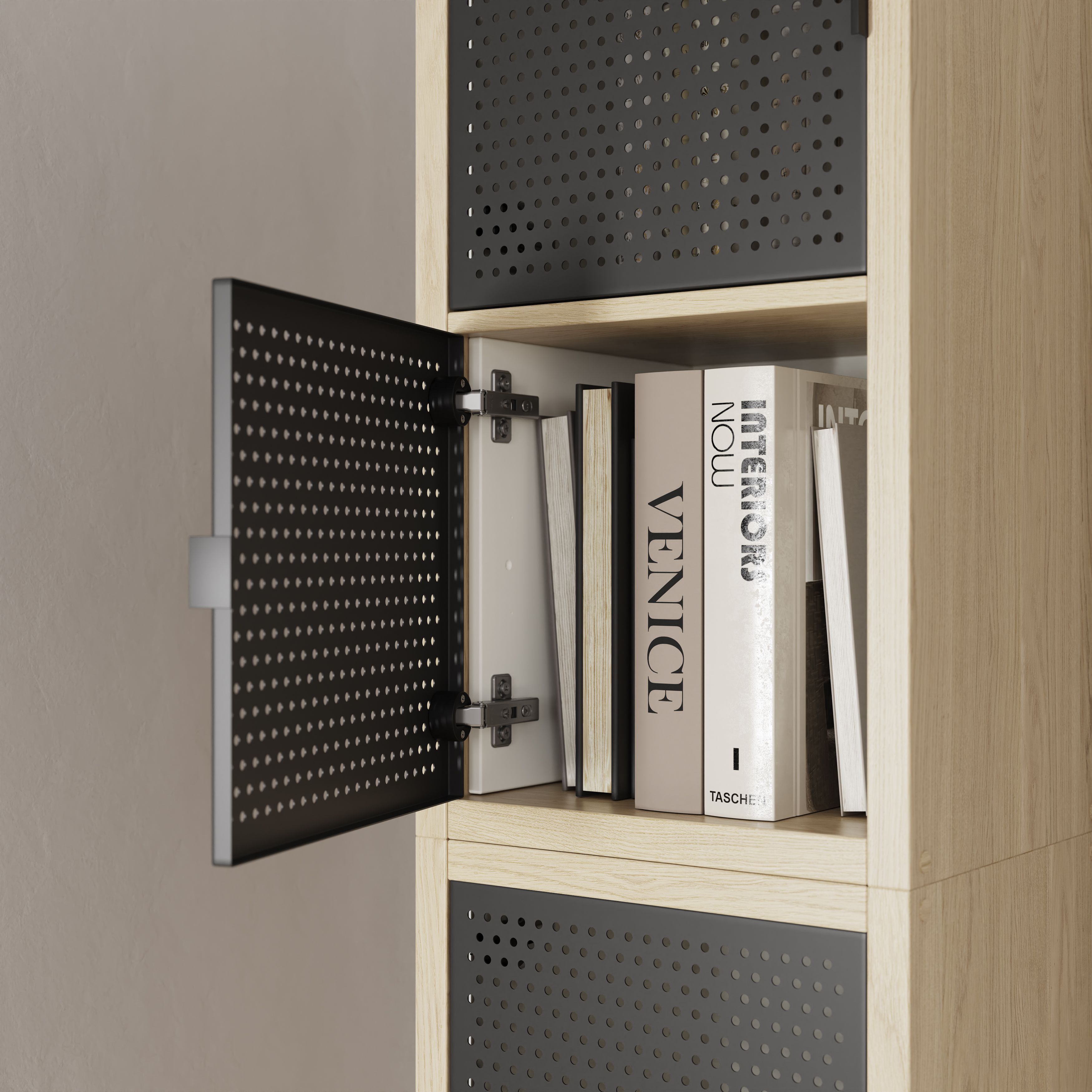 GoodHome Mixxit Black Metal Modular Cabinet door (H)326mm (W)326mm