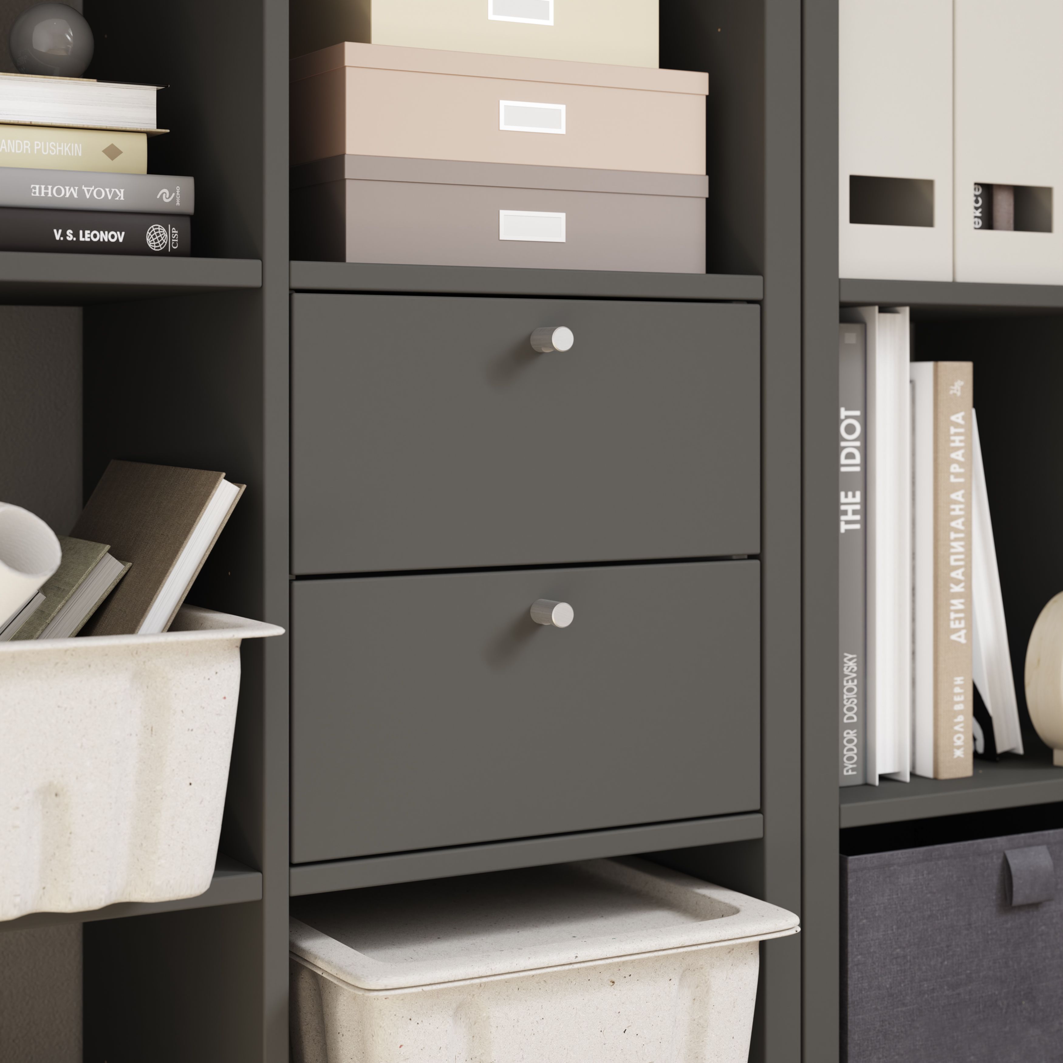 GoodHome Mixxit Grey Internal Modular Drawer kit (H)329mm (W)330mm (D)325mm