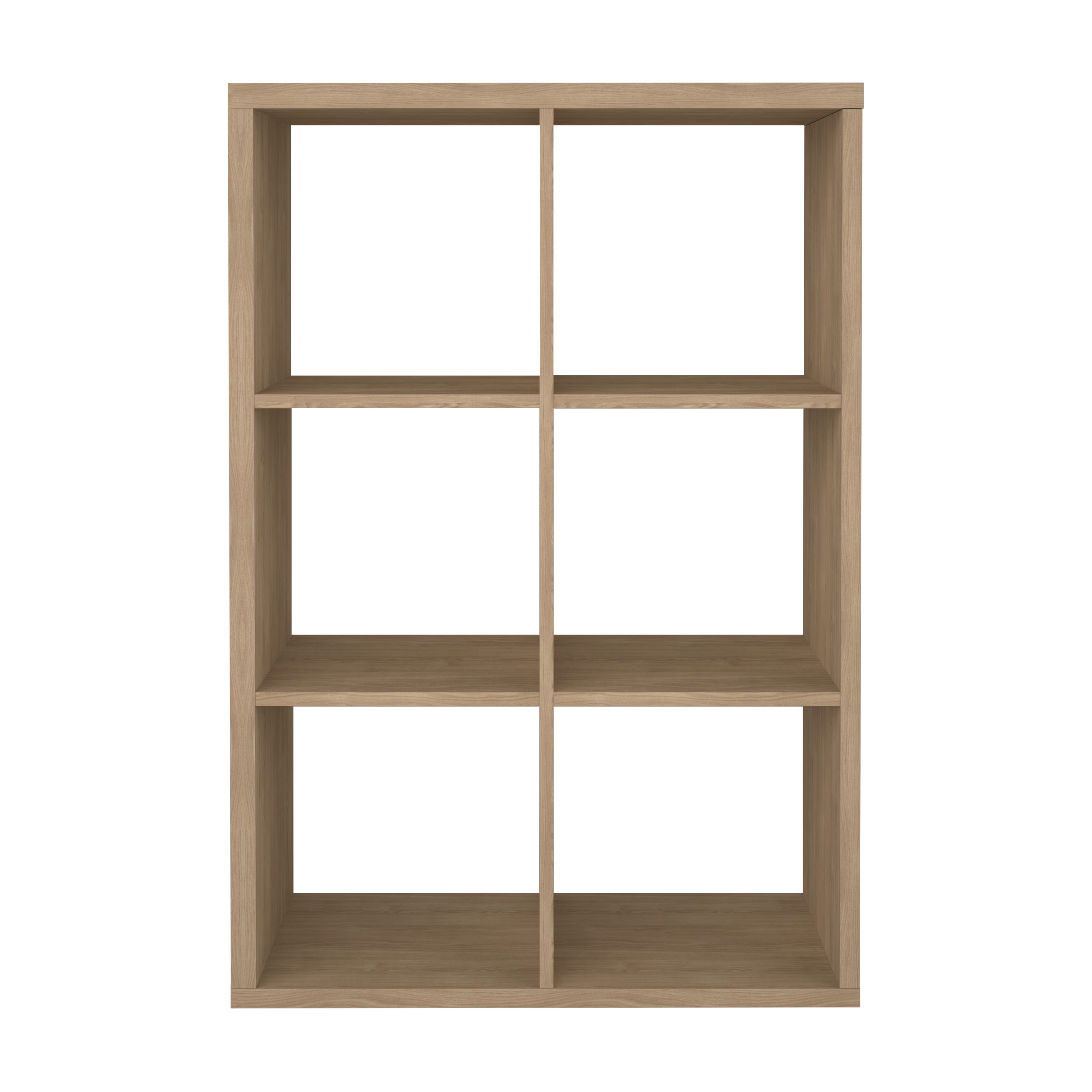 GoodHome Mixxit Natural oak effect Freestanding 6 shelf Rectangular Shelving unit, (H)1080mm (W)735mm