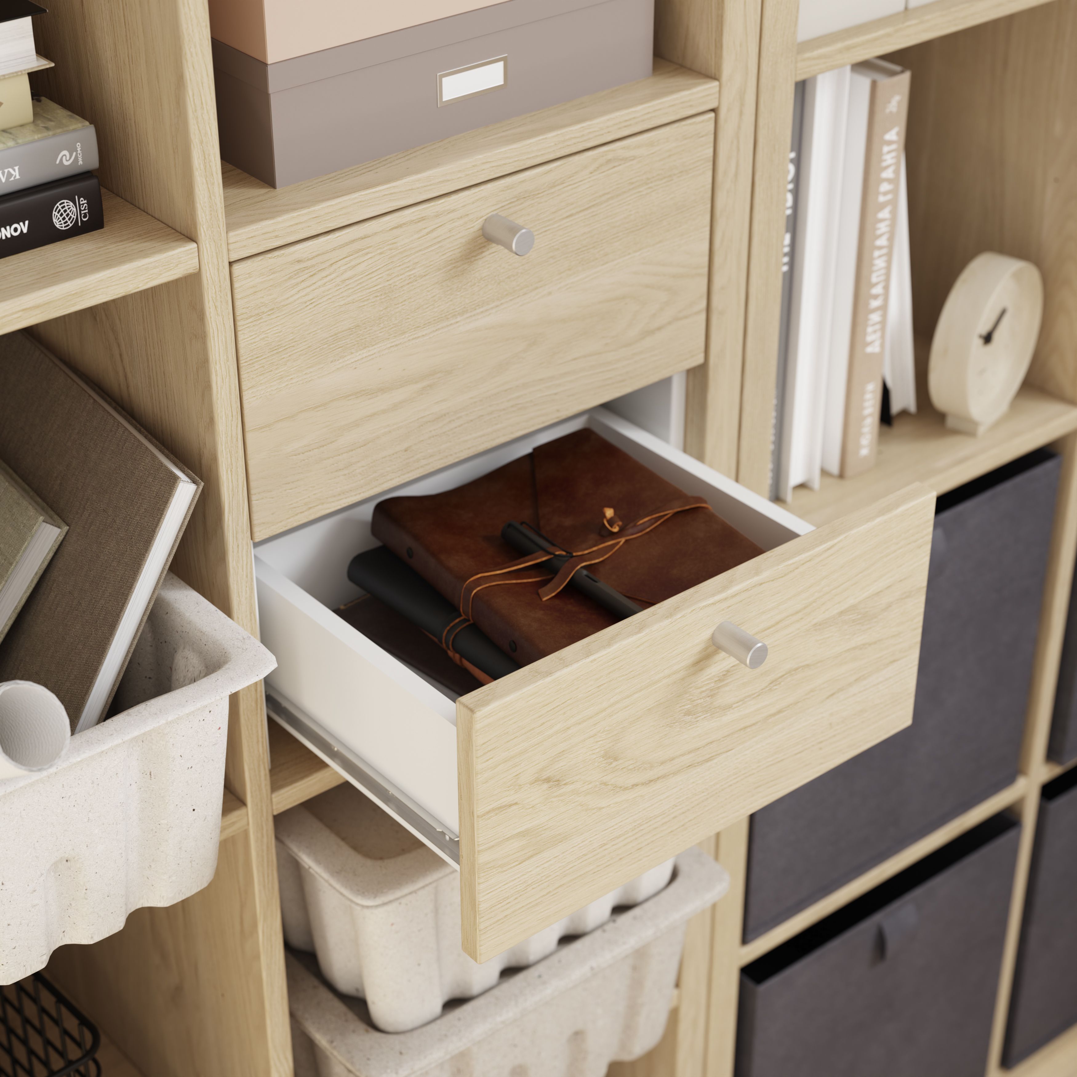 GoodHome Mixxit Natural oak effect Internal Modular Drawer kit (H)329mm (W)330mm (D)325mm
