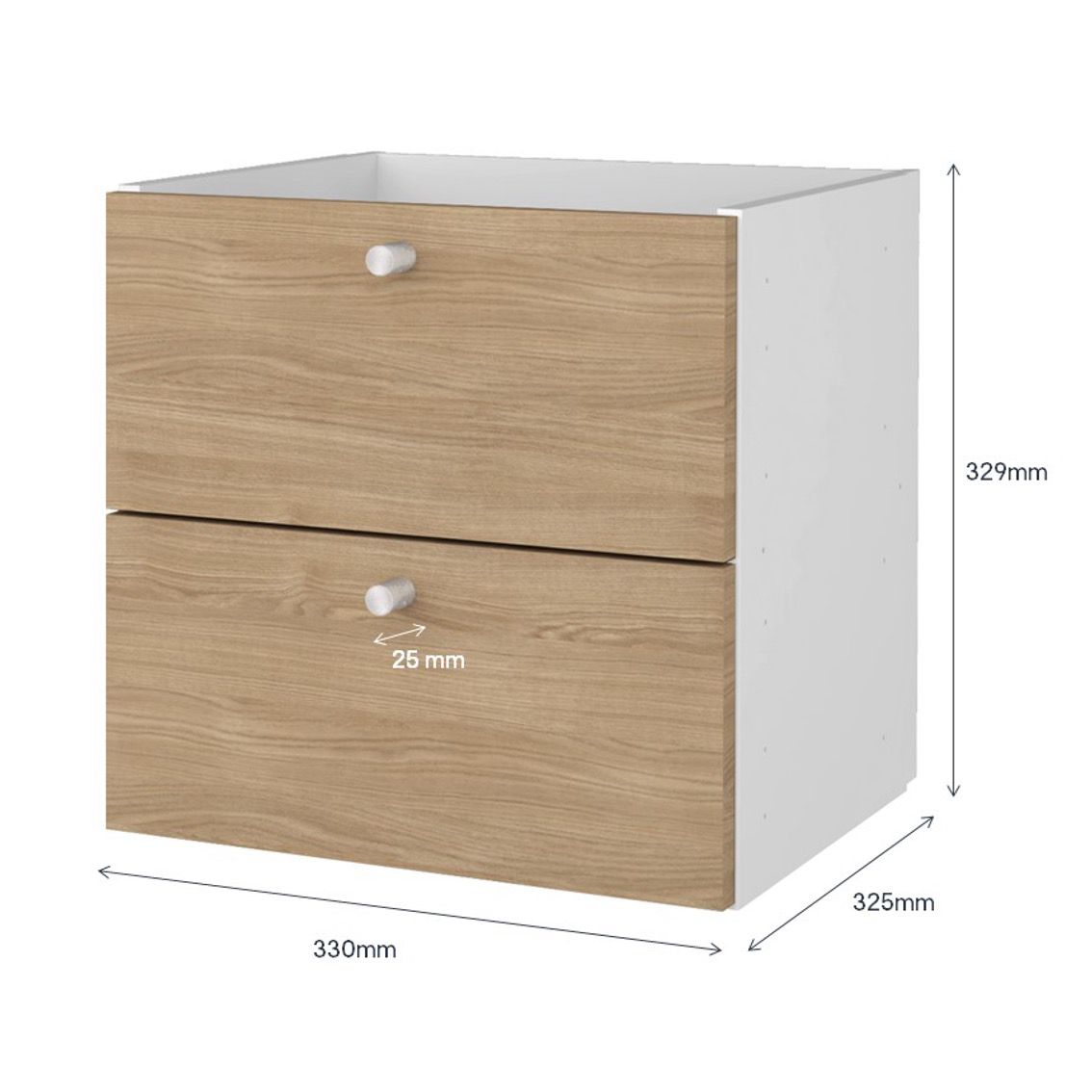 GoodHome Mixxit Natural oak effect Internal Modular Drawer kit (H)329mm (W)330mm (D)325mm