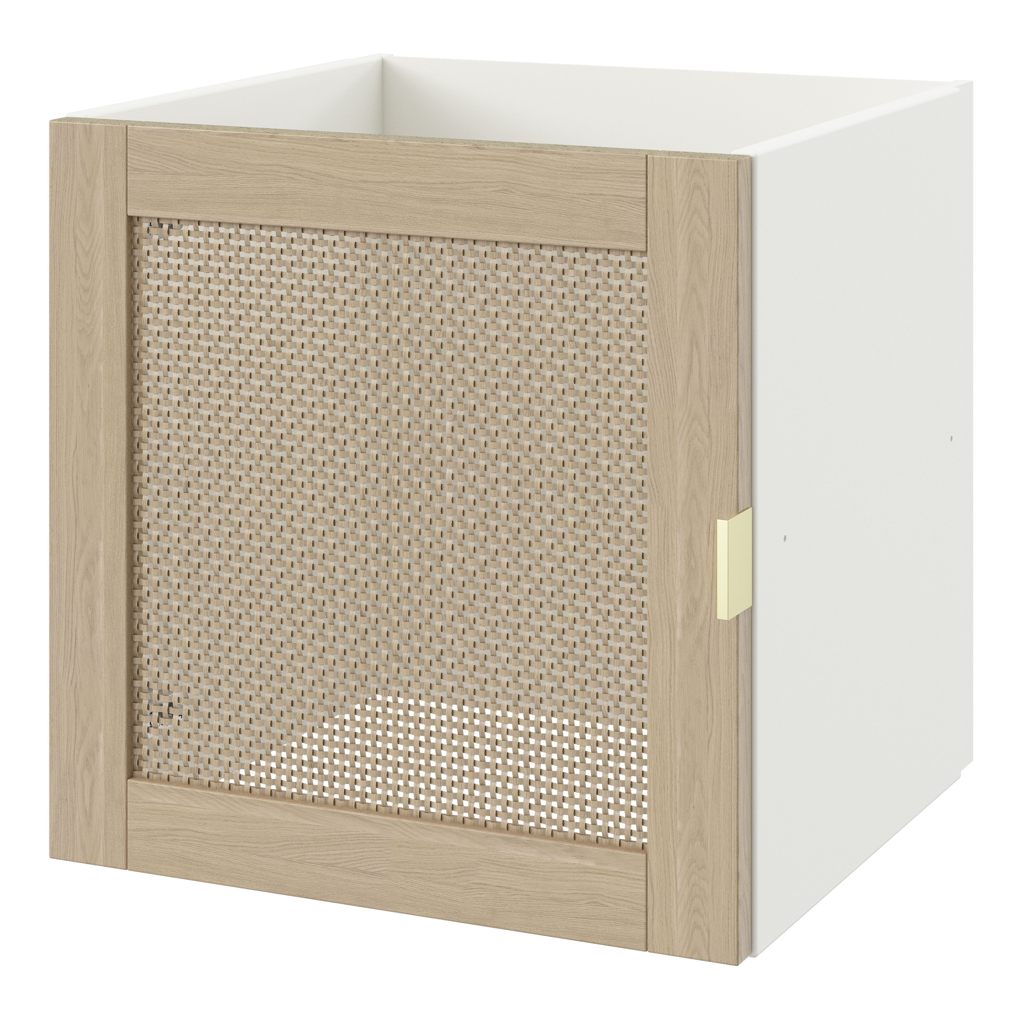 GoodHome Mixxit Natural oak effect MDF, melamine & rattan Modular Cabinet door (H)326mm (W)326mm
