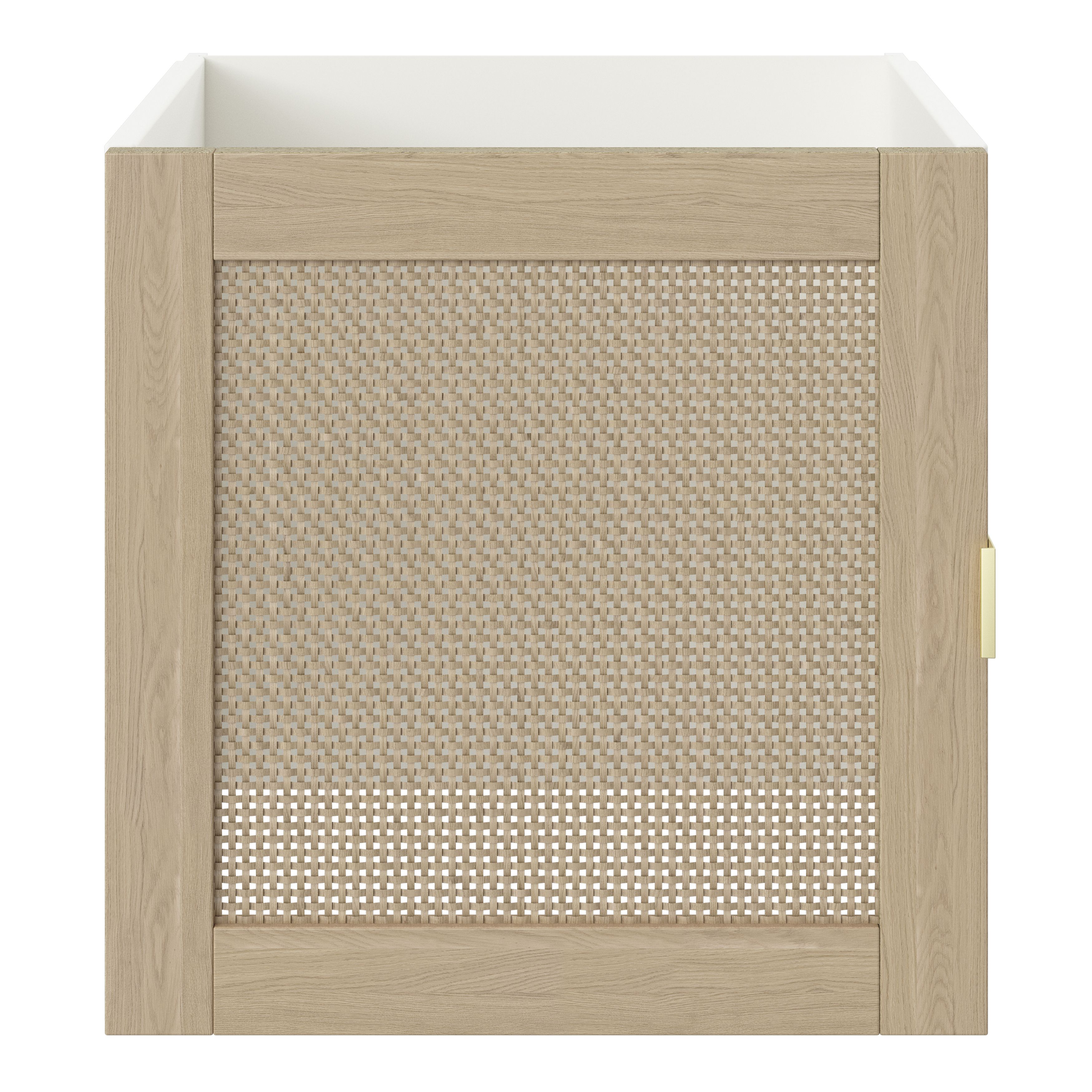 GoodHome Mixxit Natural oak effect MDF, melamine & rattan Modular Cabinet door (H)326mm (W)326mm