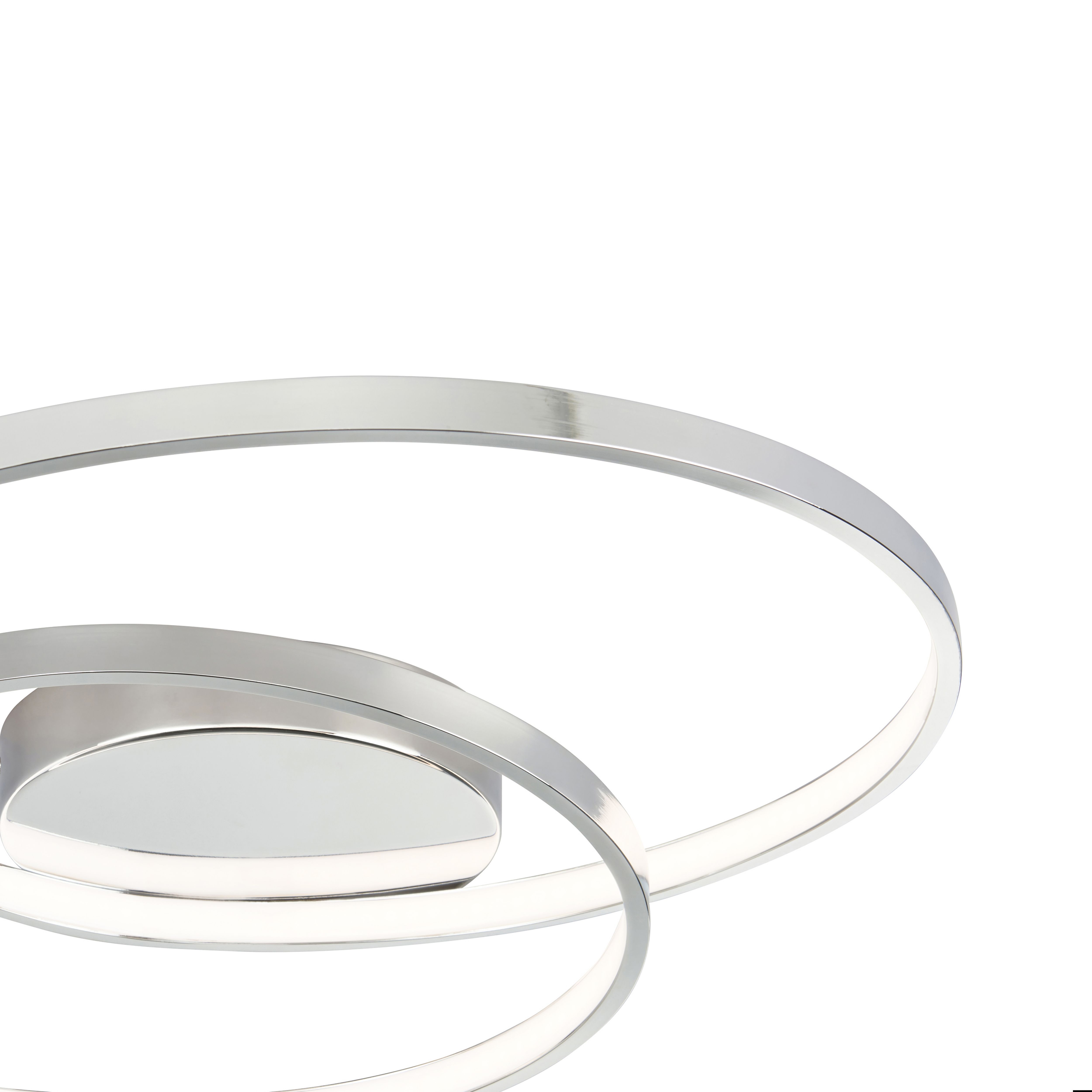 GoodHome Modern Metal & plastic Chrome effect LED Ceiling light