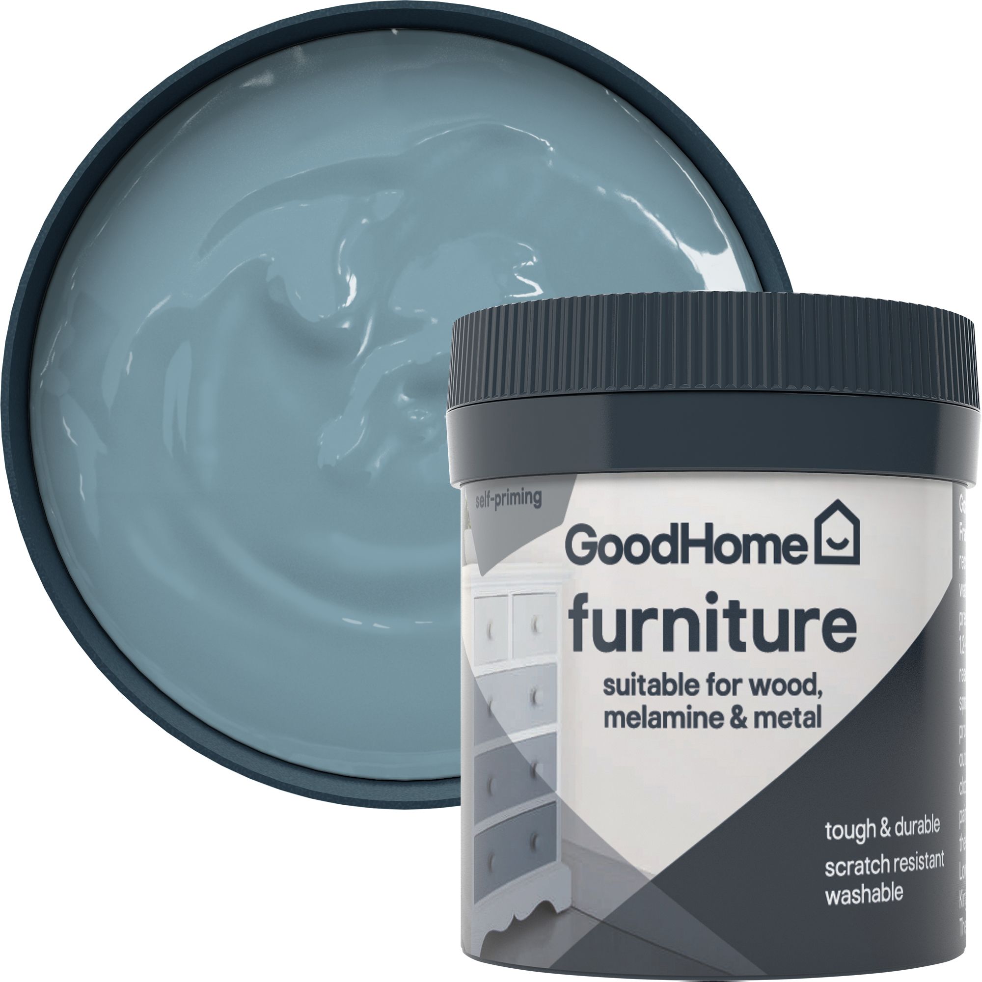 GoodHome Monaco Flat matt Furniture paint, 80ml Tester pot