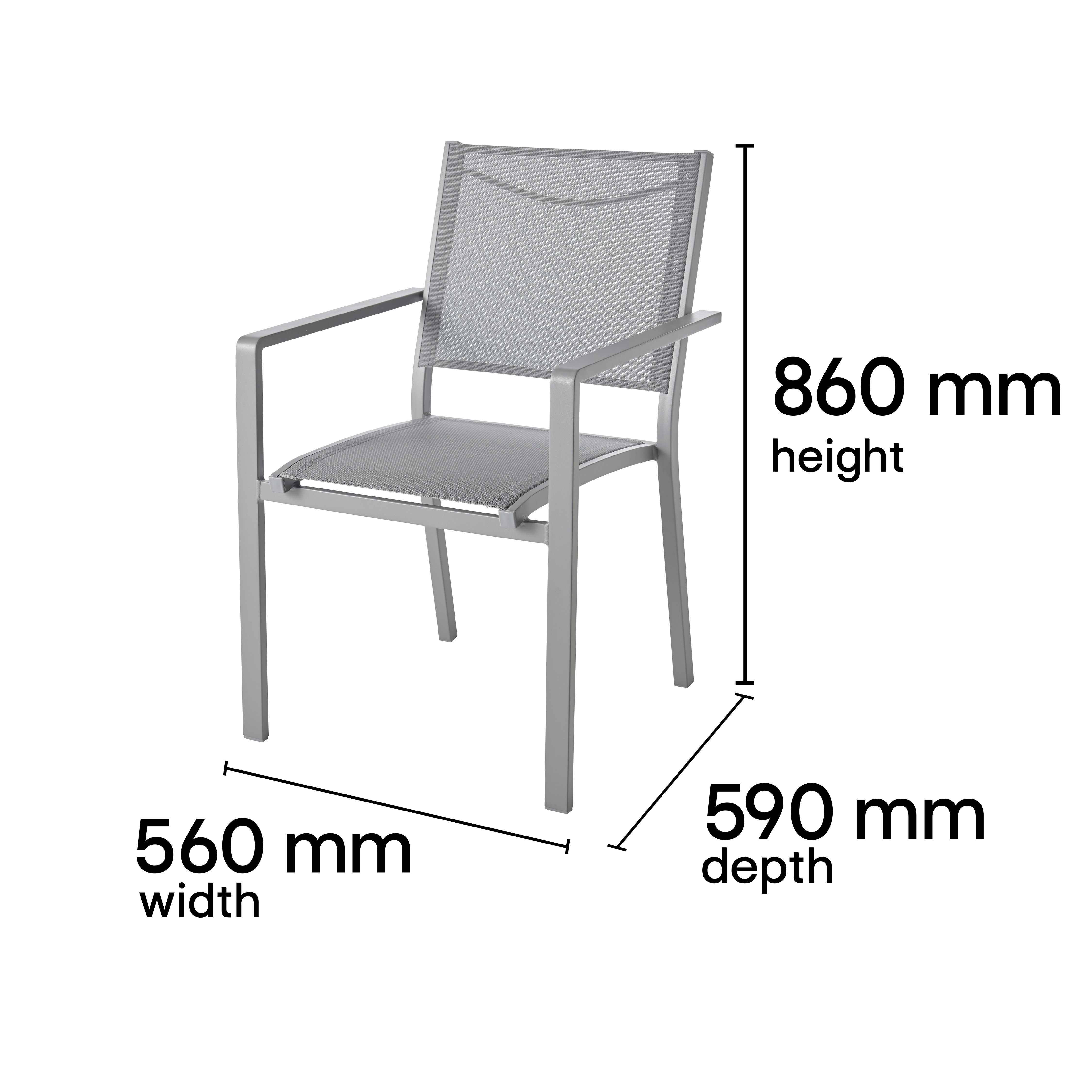 GoodHome Moorea Grey Metal Armchair